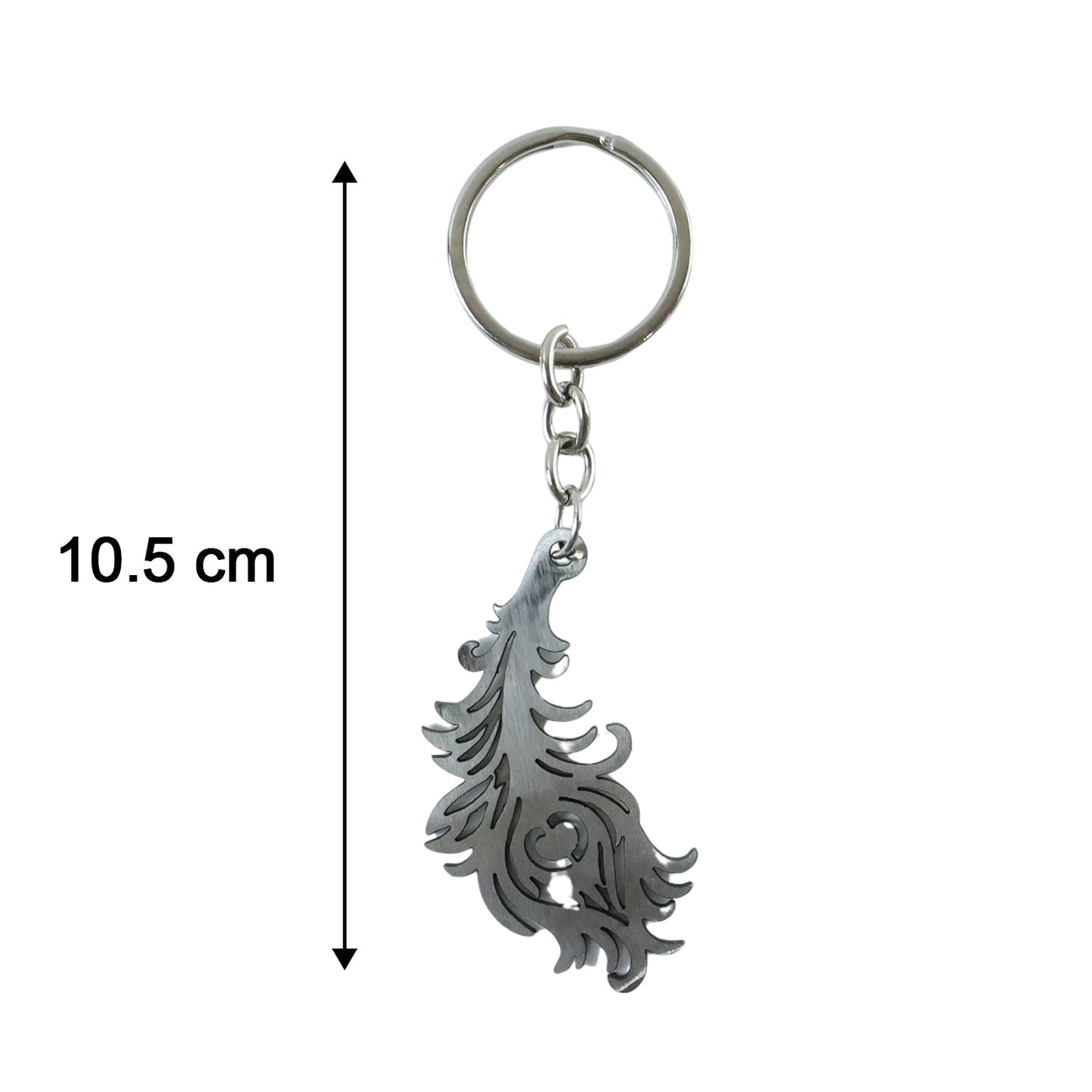 Premium Metal Morpich Feather Design Keychain 1 Pc