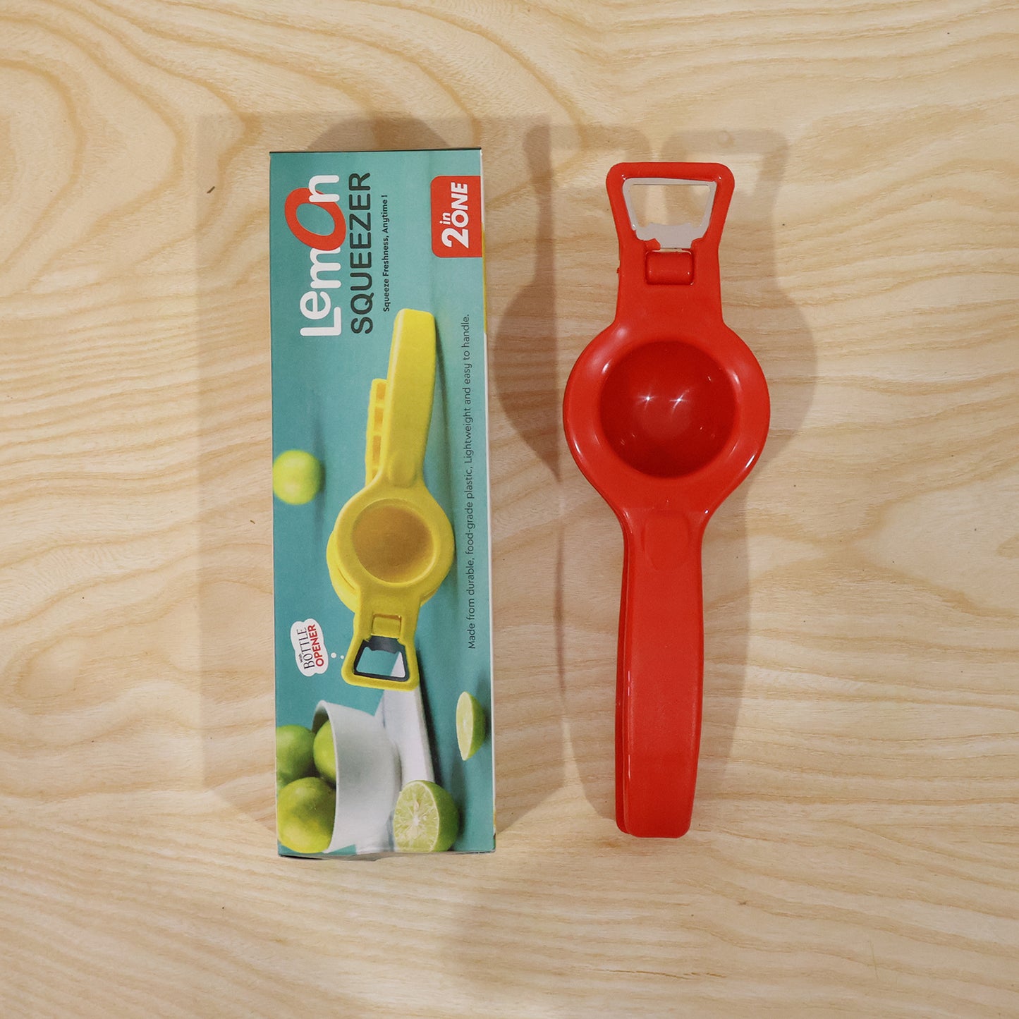 Kitchen 2 in 1 Unbreakable Lemon Squeezer and Bottle Opener (1 Pc)