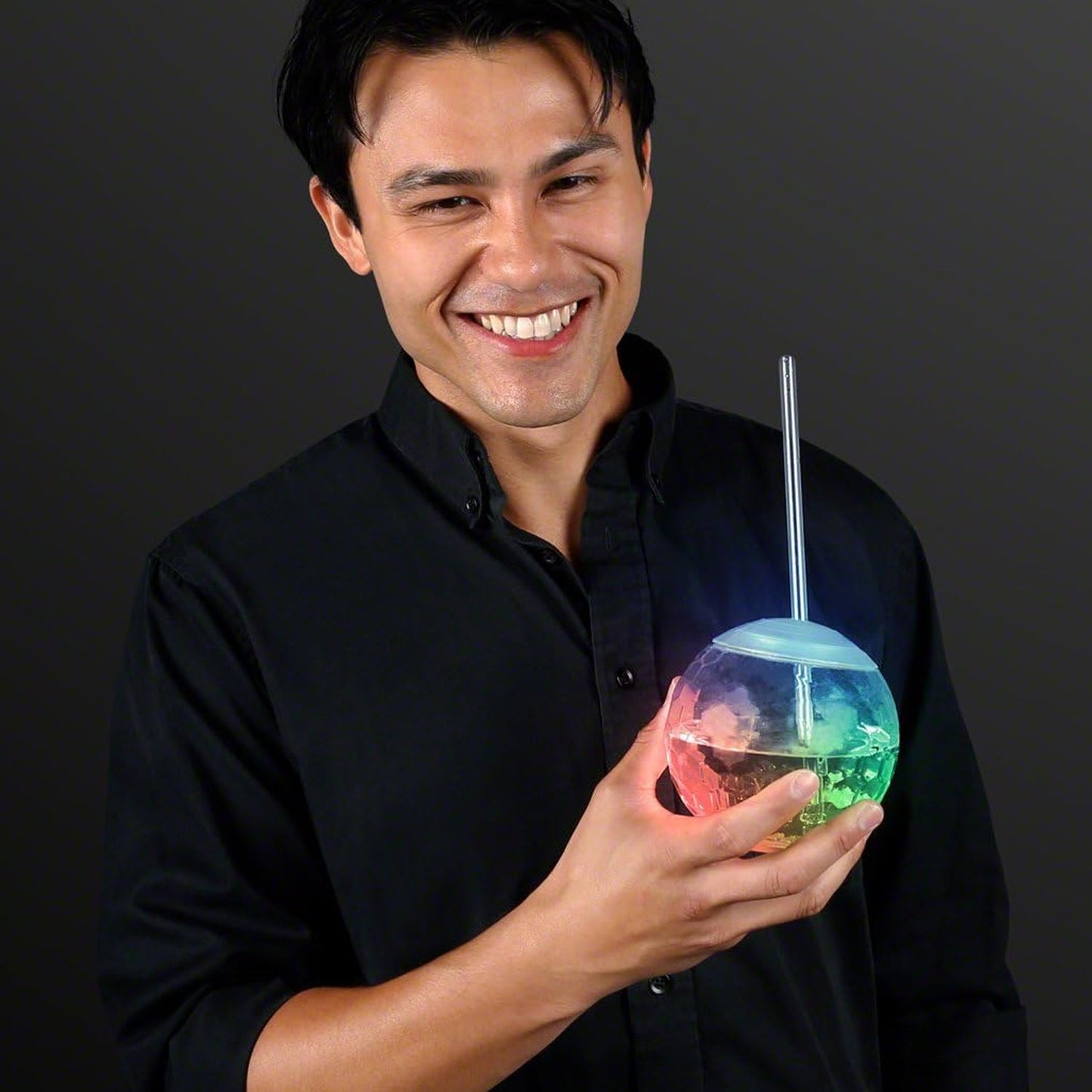 LED Glow Drink Cup with Straw (1 Pc)