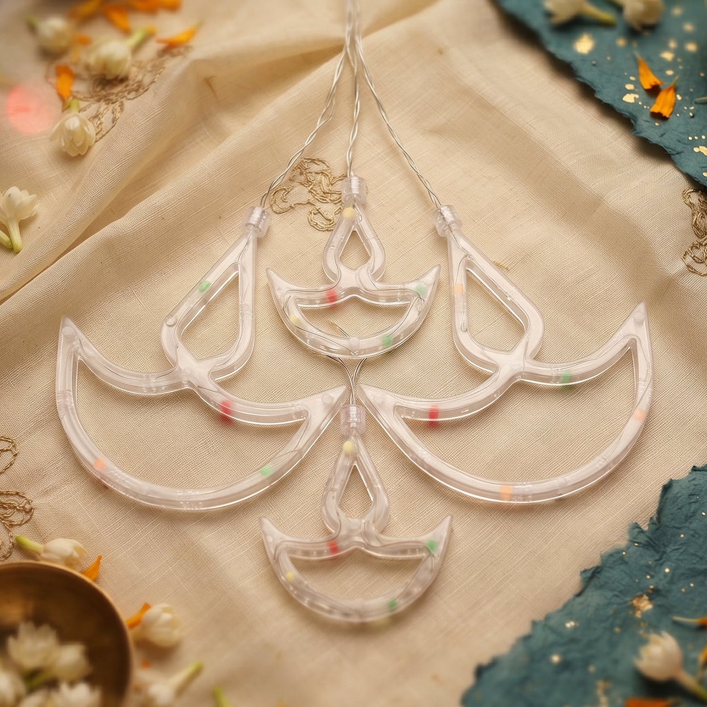 Diya curtain light length and size details