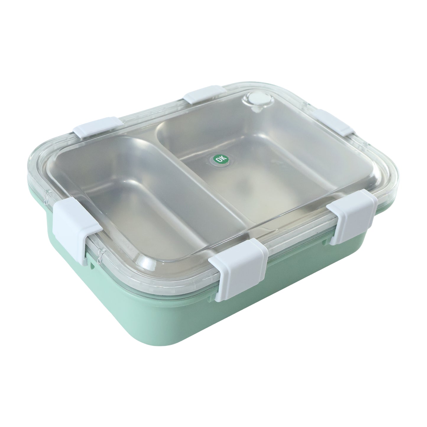 Stainless Steel Lunch Box 2 Section Lunch Box With Spoon
