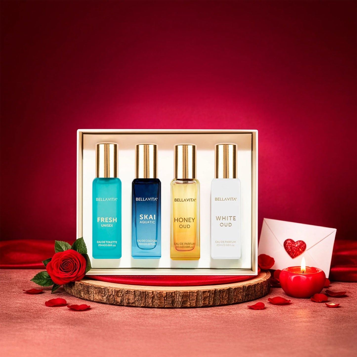 Bellavita Premium Luxury Unisex Perfume Gift Set (4 Pc, 20 ML Each)