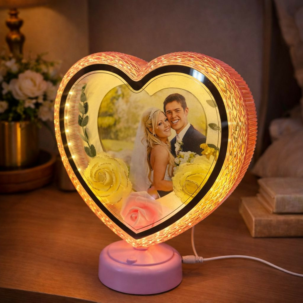 Heart Shape LED Photo Frame Romantic Light Gift for Couple