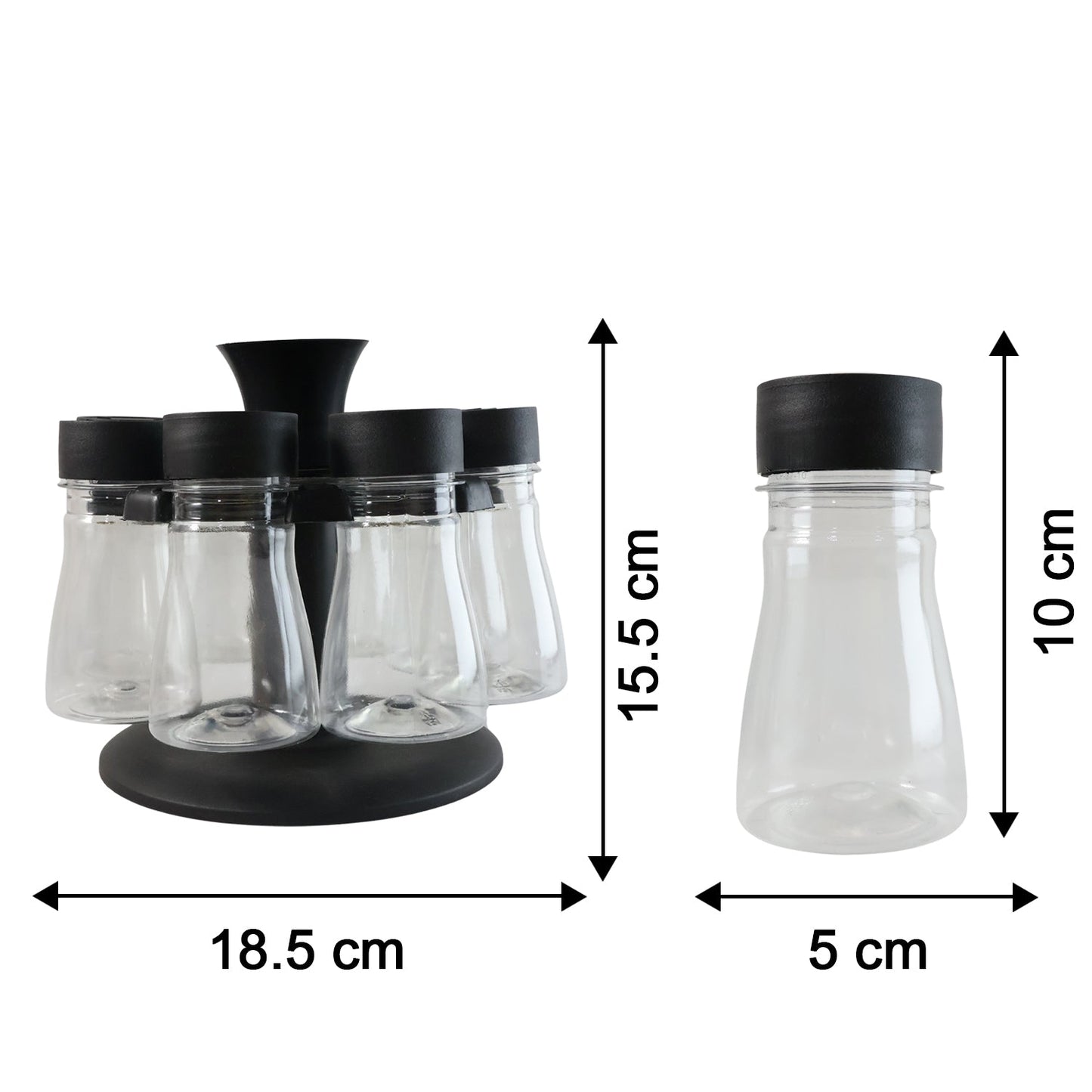 8 in 1 Revolving Plastic Spice Rack Set with Rotating Stand