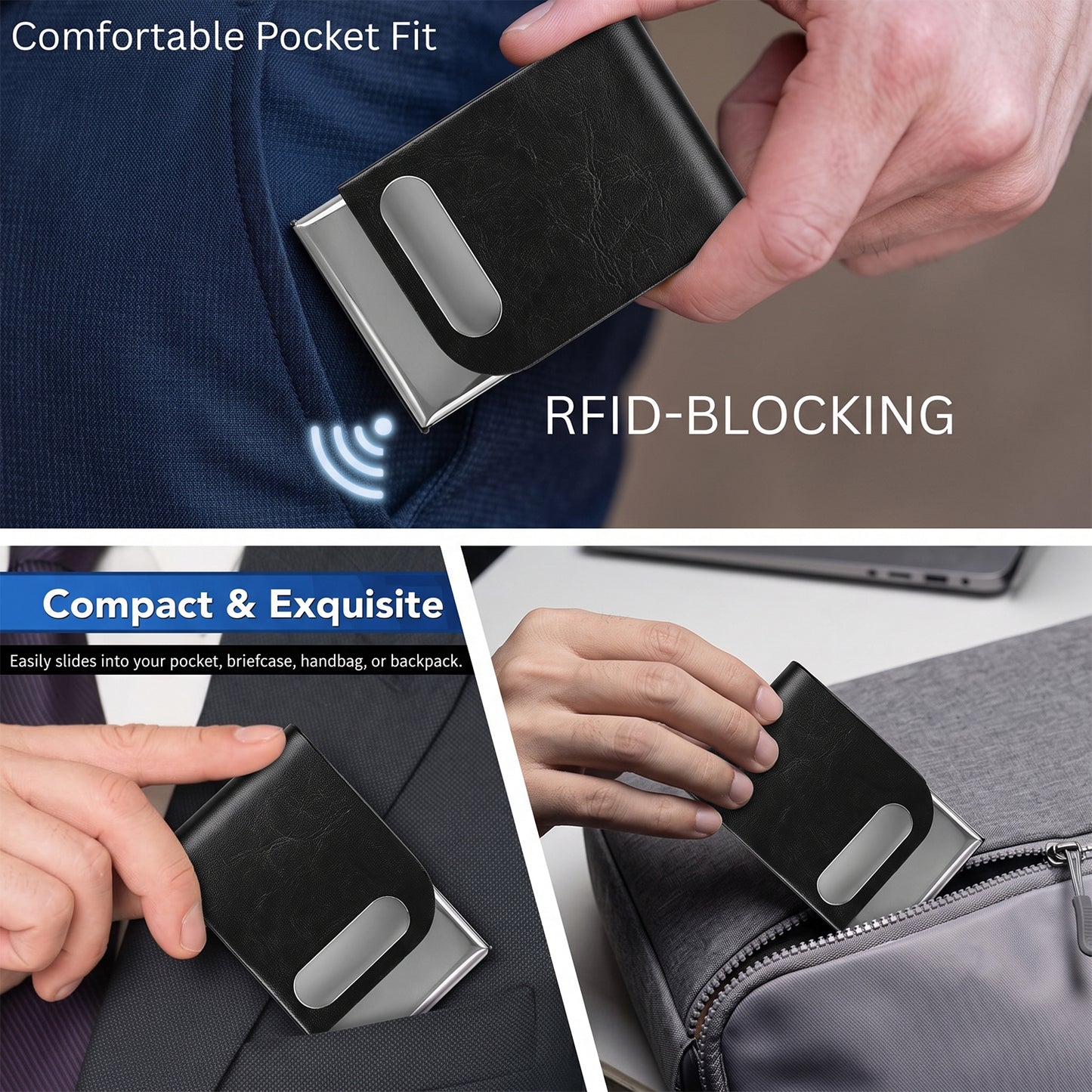 Premium Leather Finish Visiting Card Holder (1 Pc)