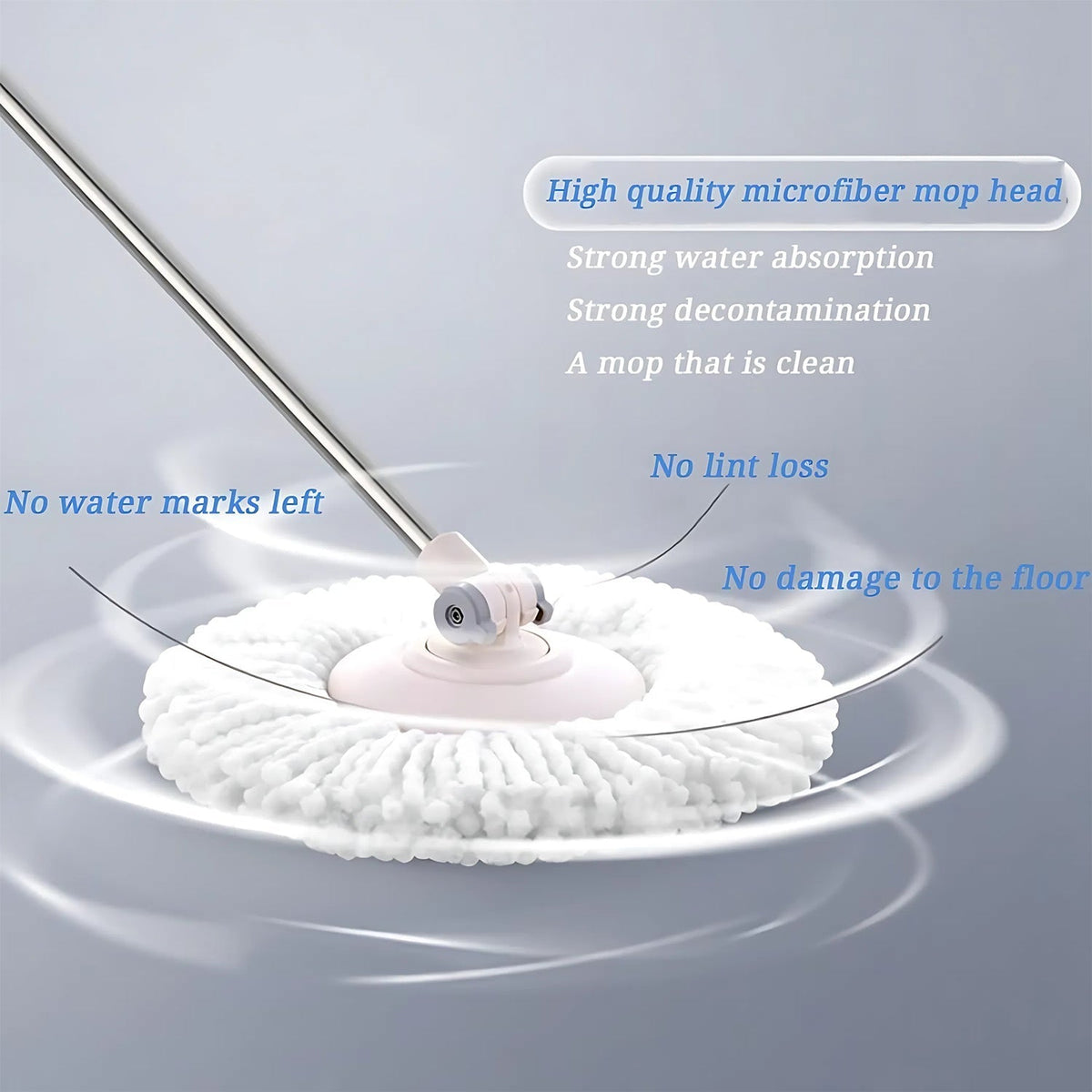 Microfiber Spin Mop Refill Head – Durable 360° Rotating Cleaning