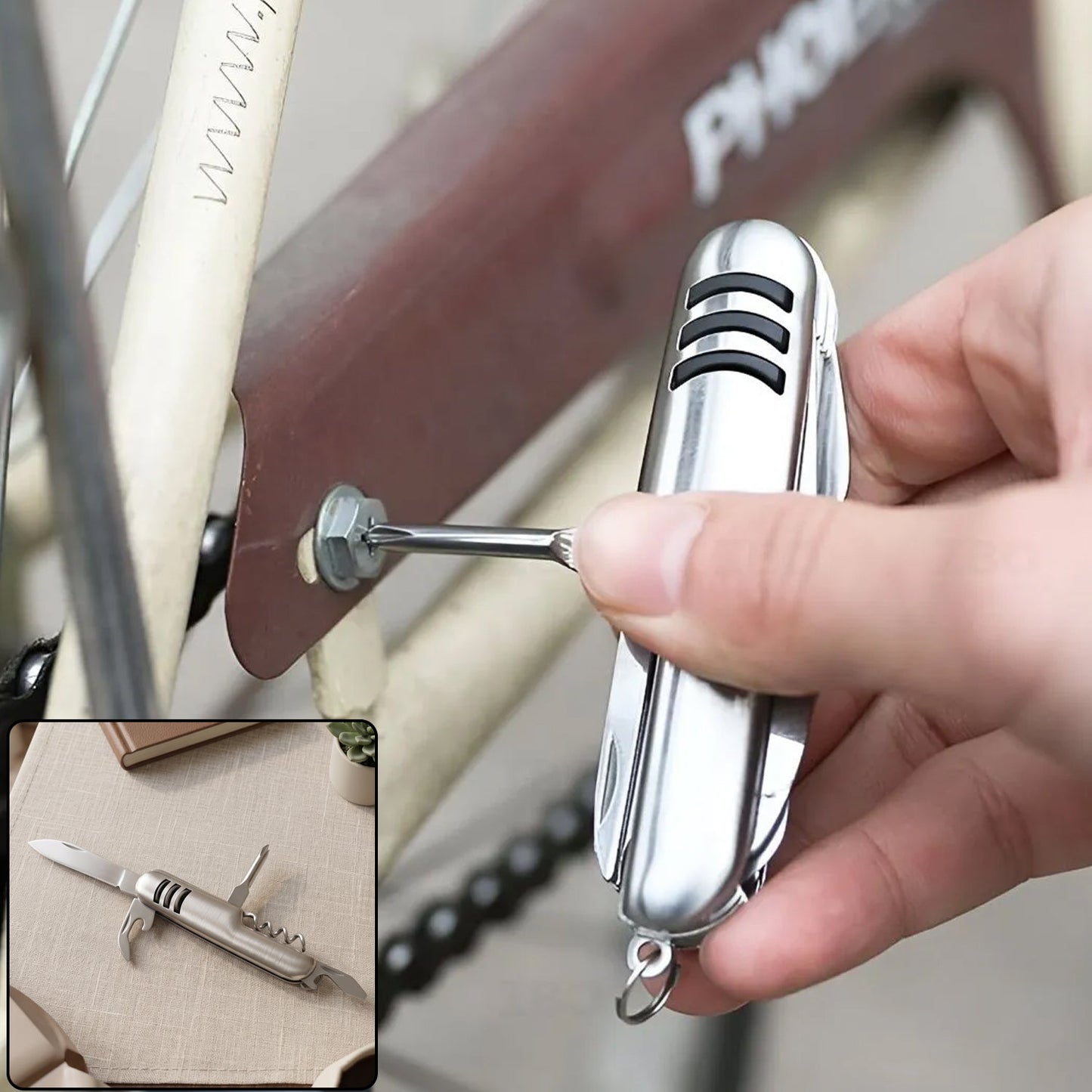 5 In 1 Multifunction Travel Pocket Knife Multi Tool for Camping Outdoor (1 Pc)