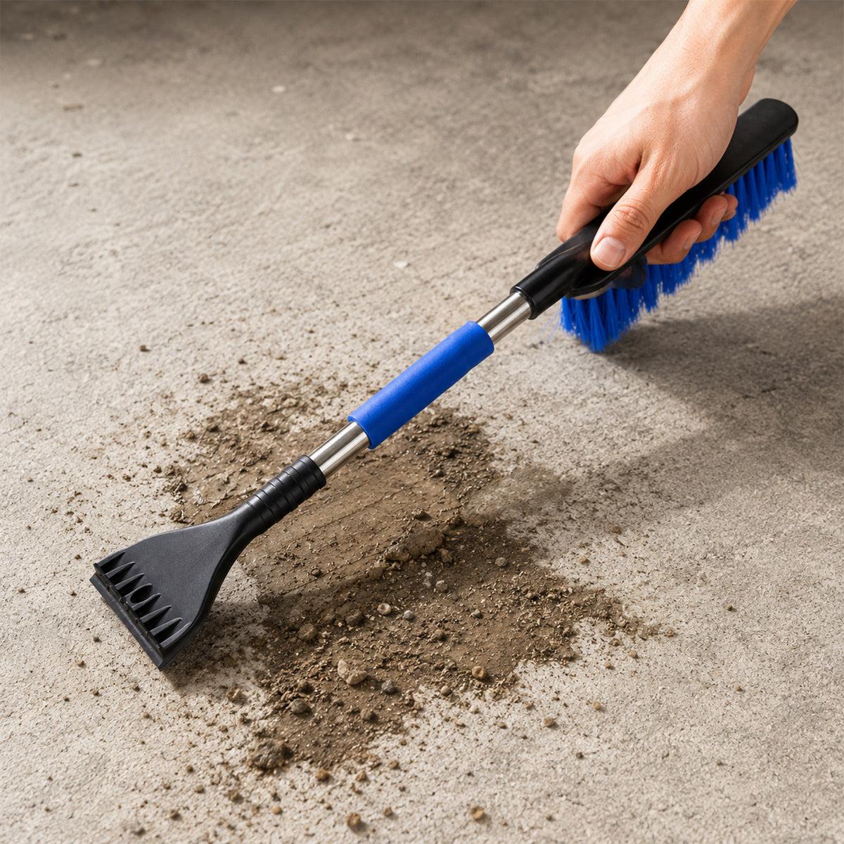2 In 1 Multipurpose Cleaning Brush with Scraper (1 Pc, 69 Cm Long)