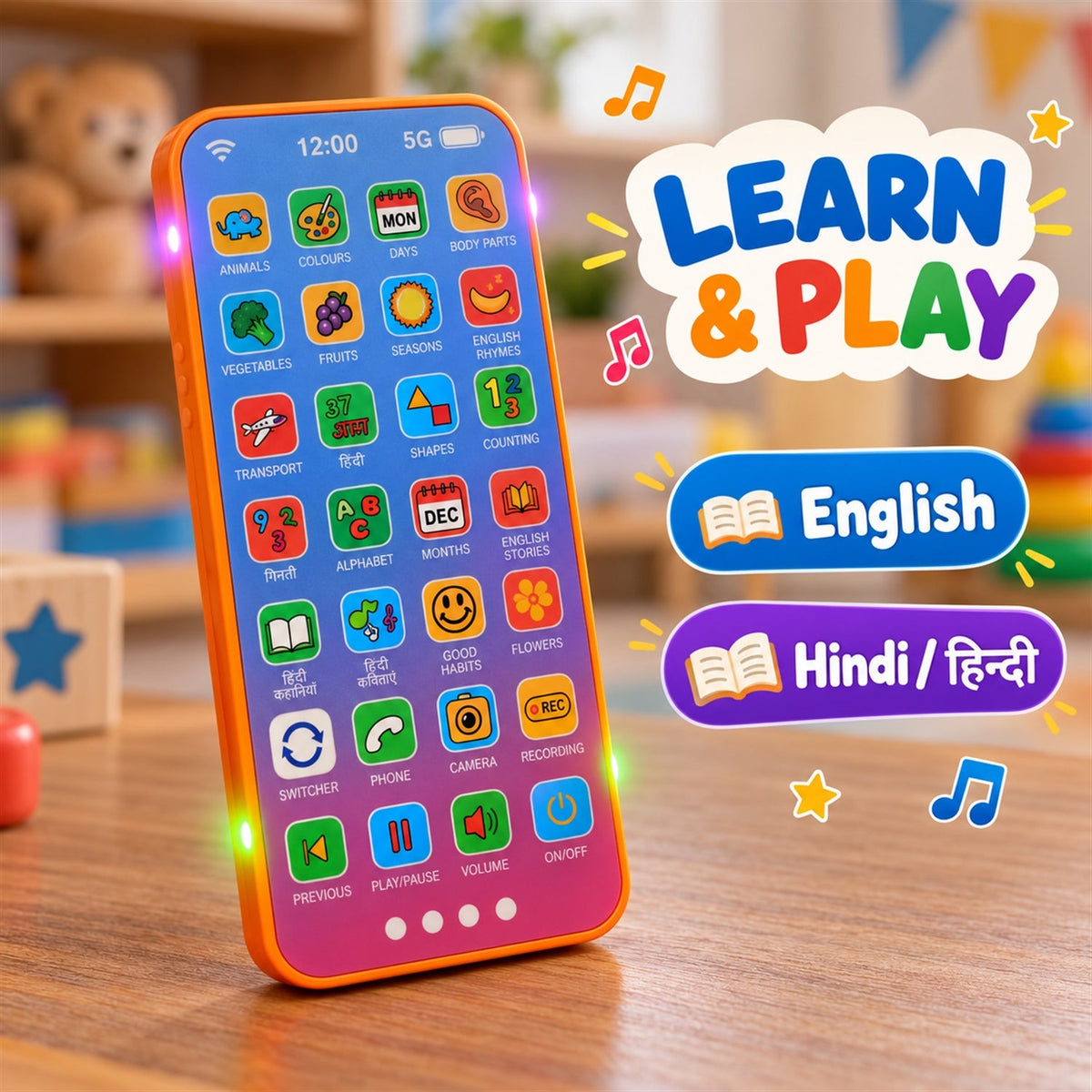 Hindi English audio toy phone kids