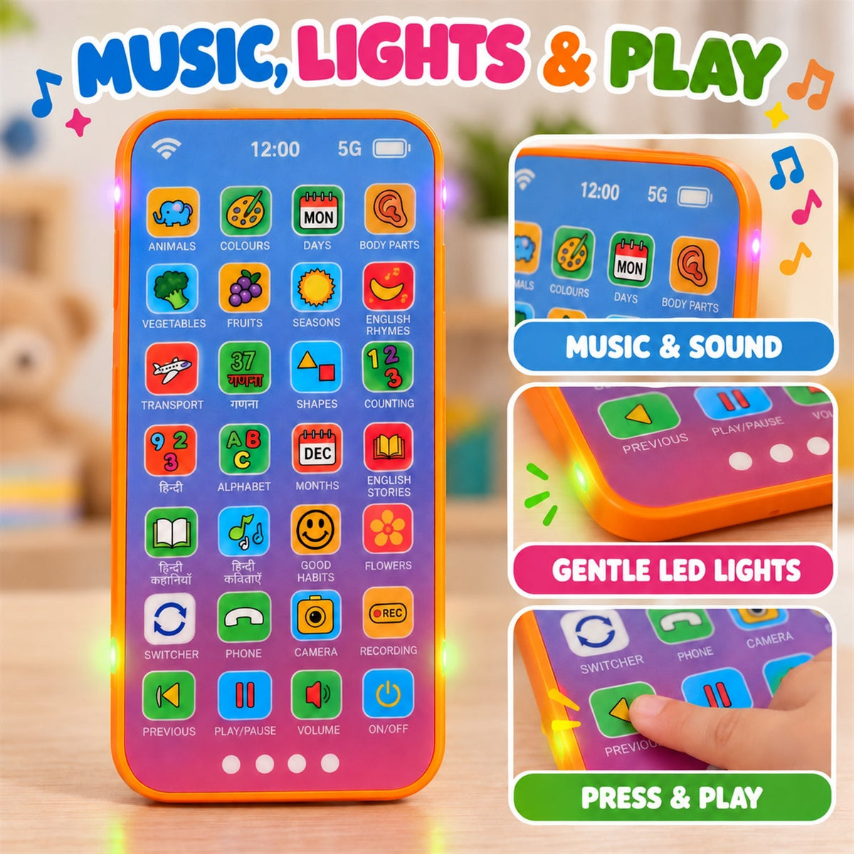 Toy phone buttons detail