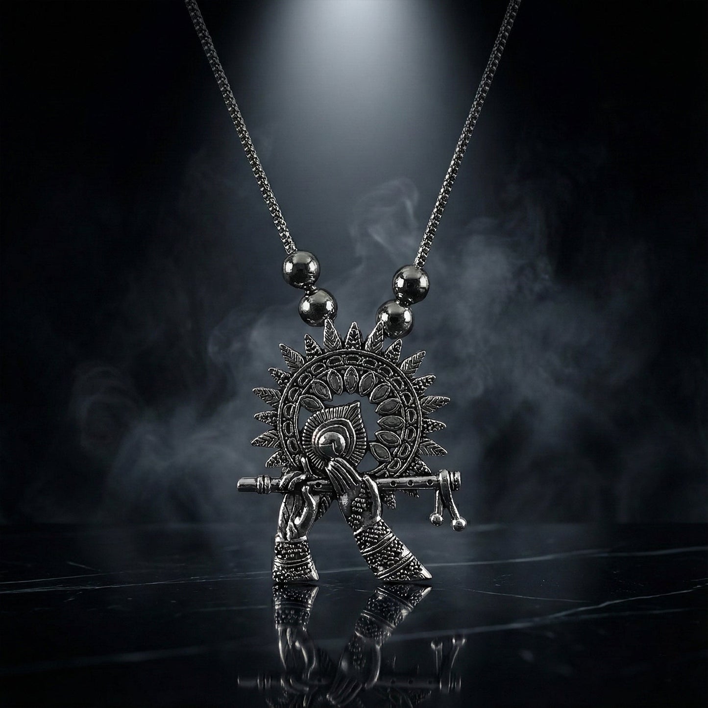 Oxidized devotional necklace