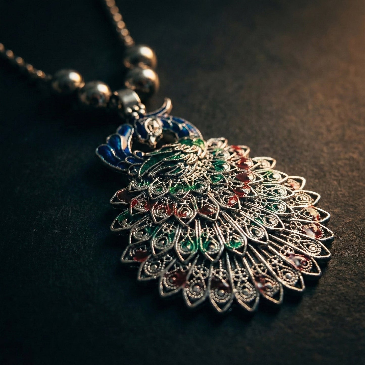 Traditional peacock jewelry