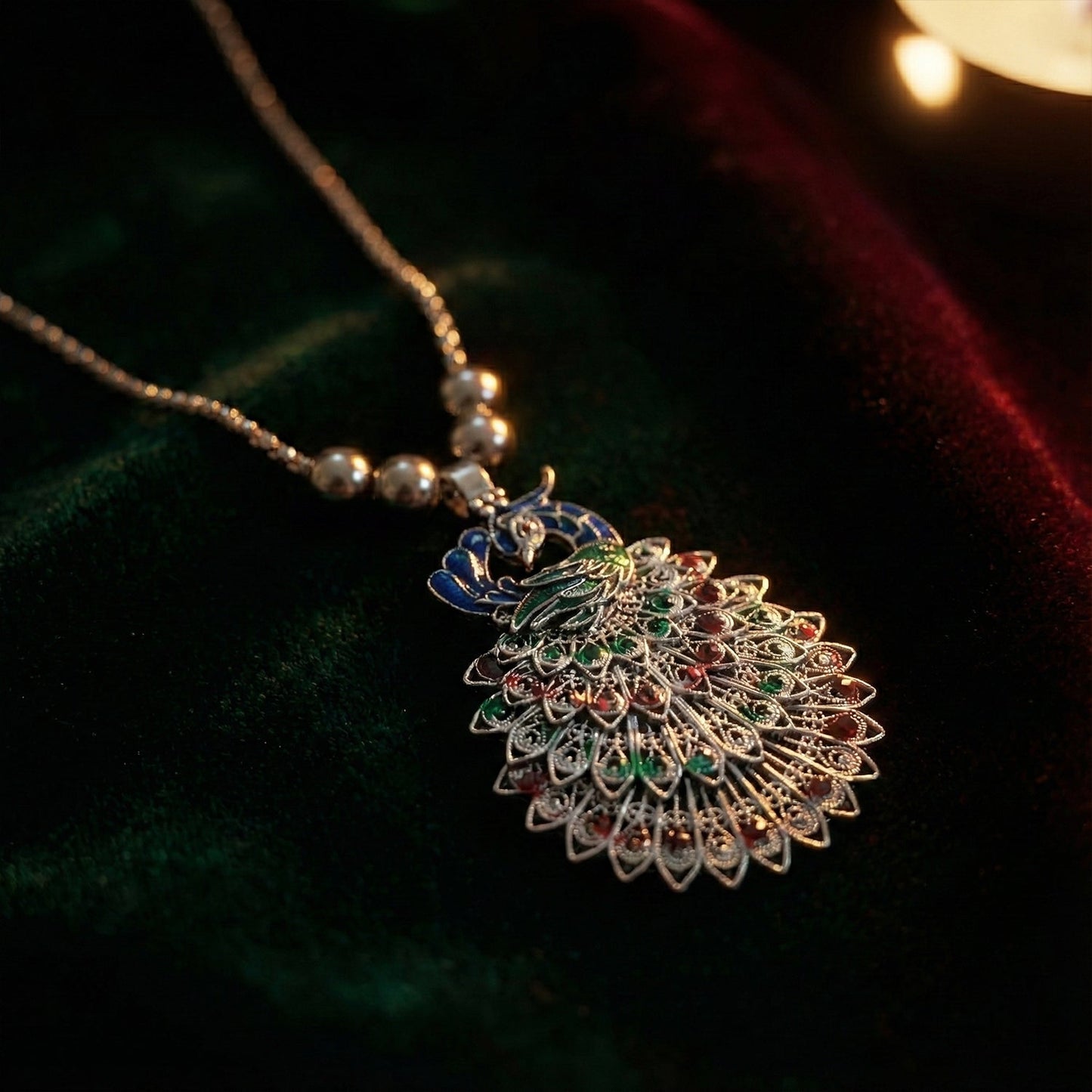 Oxidized silver necklace