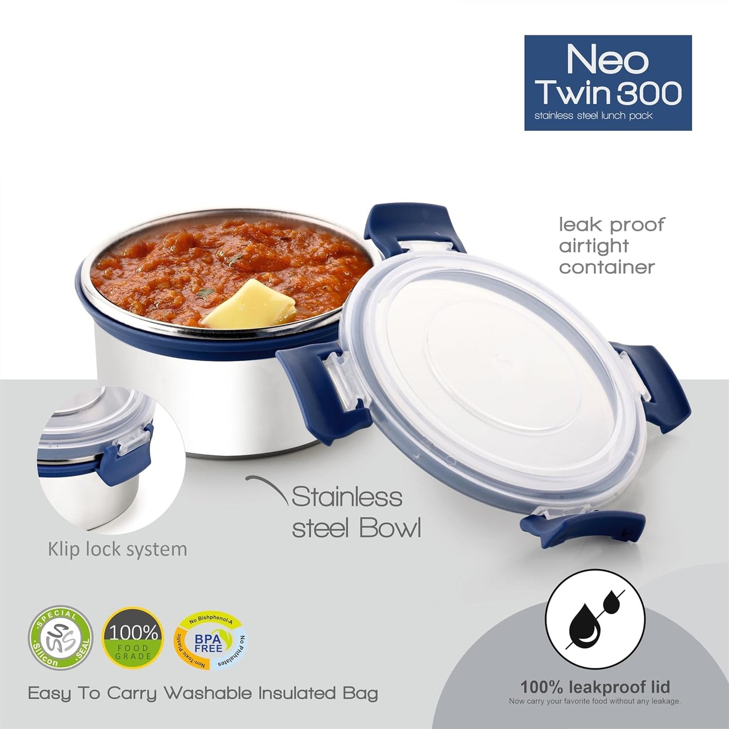 Leak-Proof Steel Tiffin Set