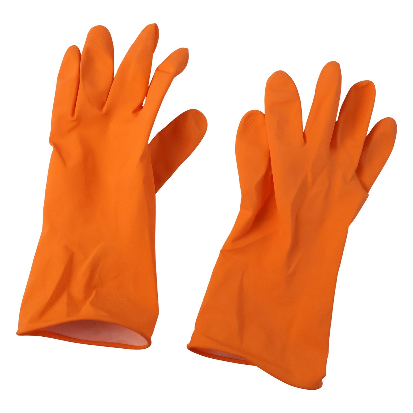 Orange gloves kitchen cleaning