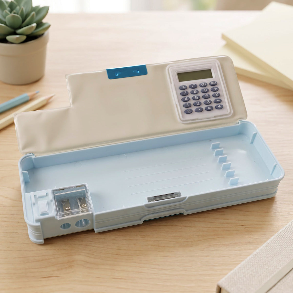 Cartoon Multi-functional Geometry Box with Calculator & Double Sharpener