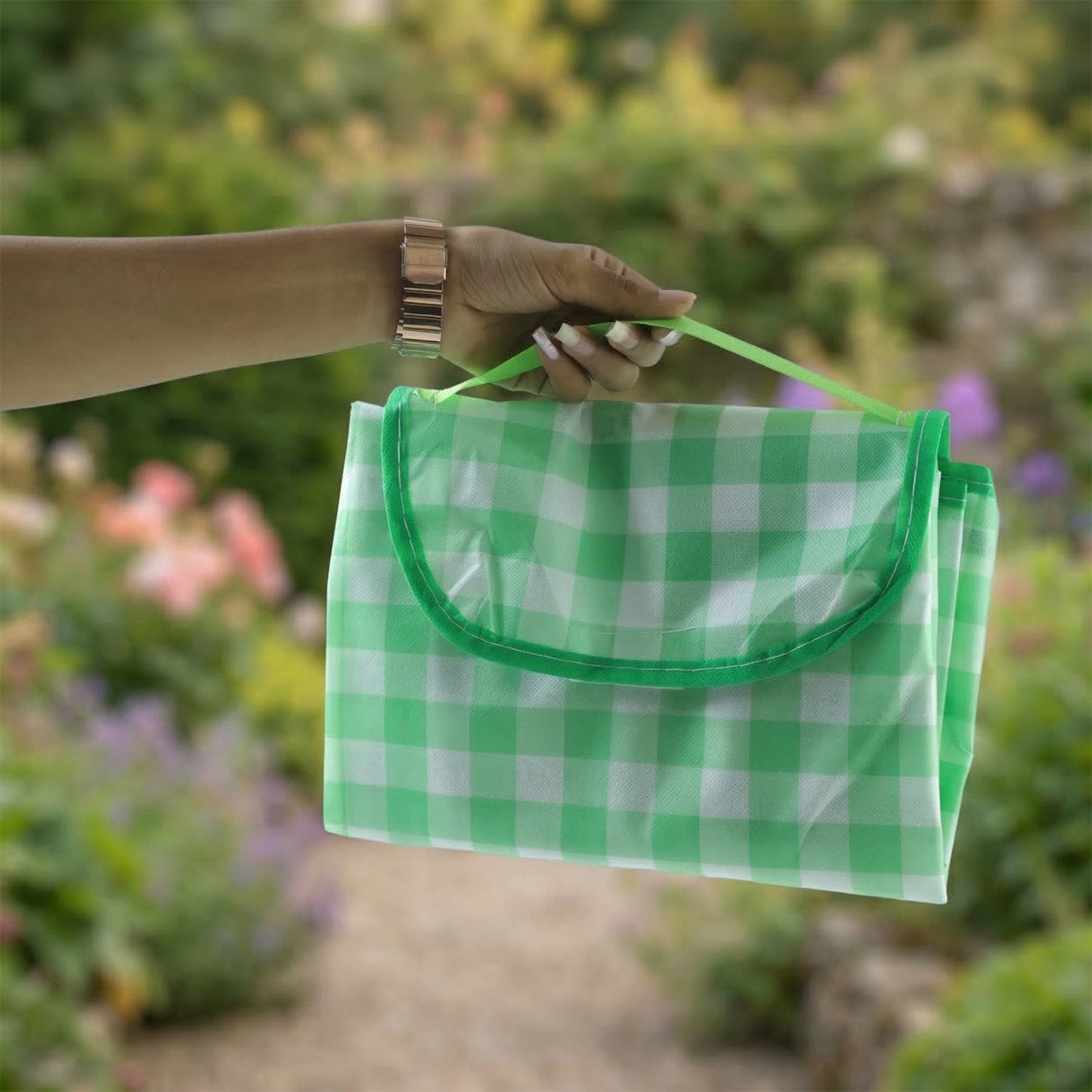 Foldable Picnic Mat with Carry Handle (1 Pc, 144x93 Cm)