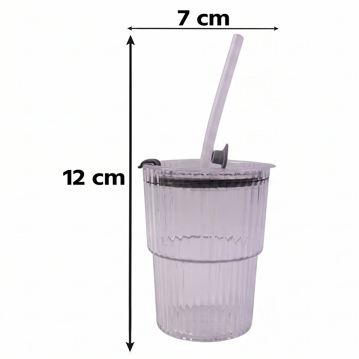 Plastic Tumbler with Lid 450ml Reusable, Clear & Leak-Proof