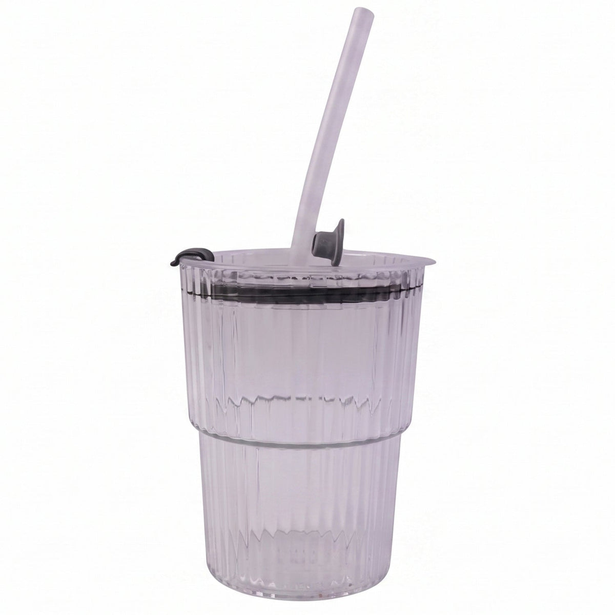 Plastic Tumbler with Lid 450ml Reusable, Clear & Leak-Proof