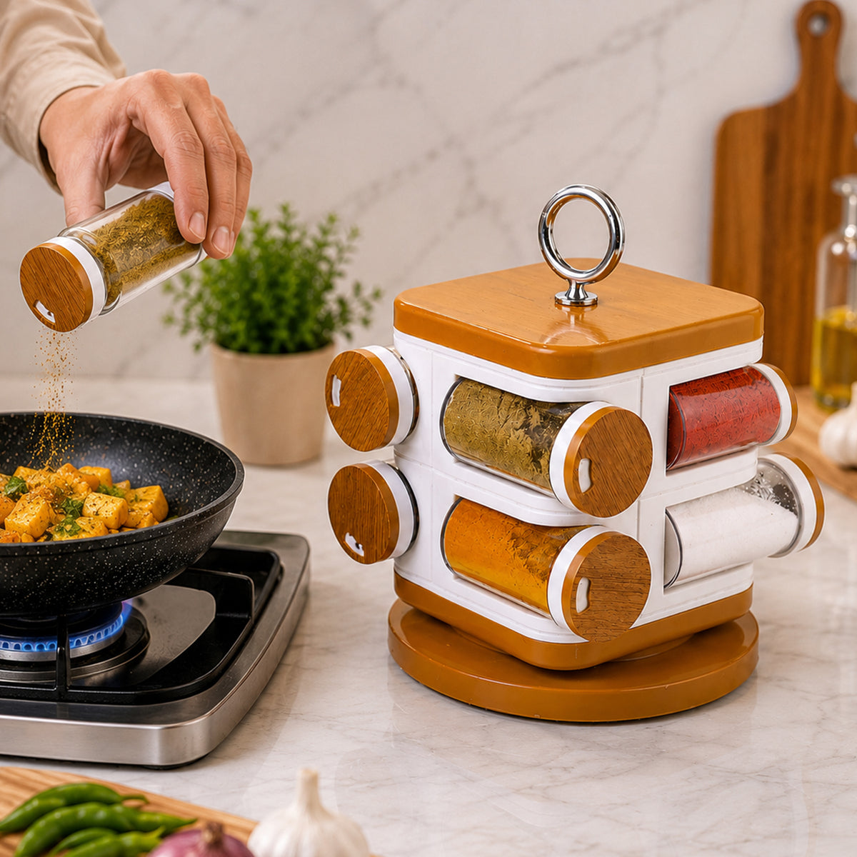 Storewell Plastic Spice Rack - Set of 8