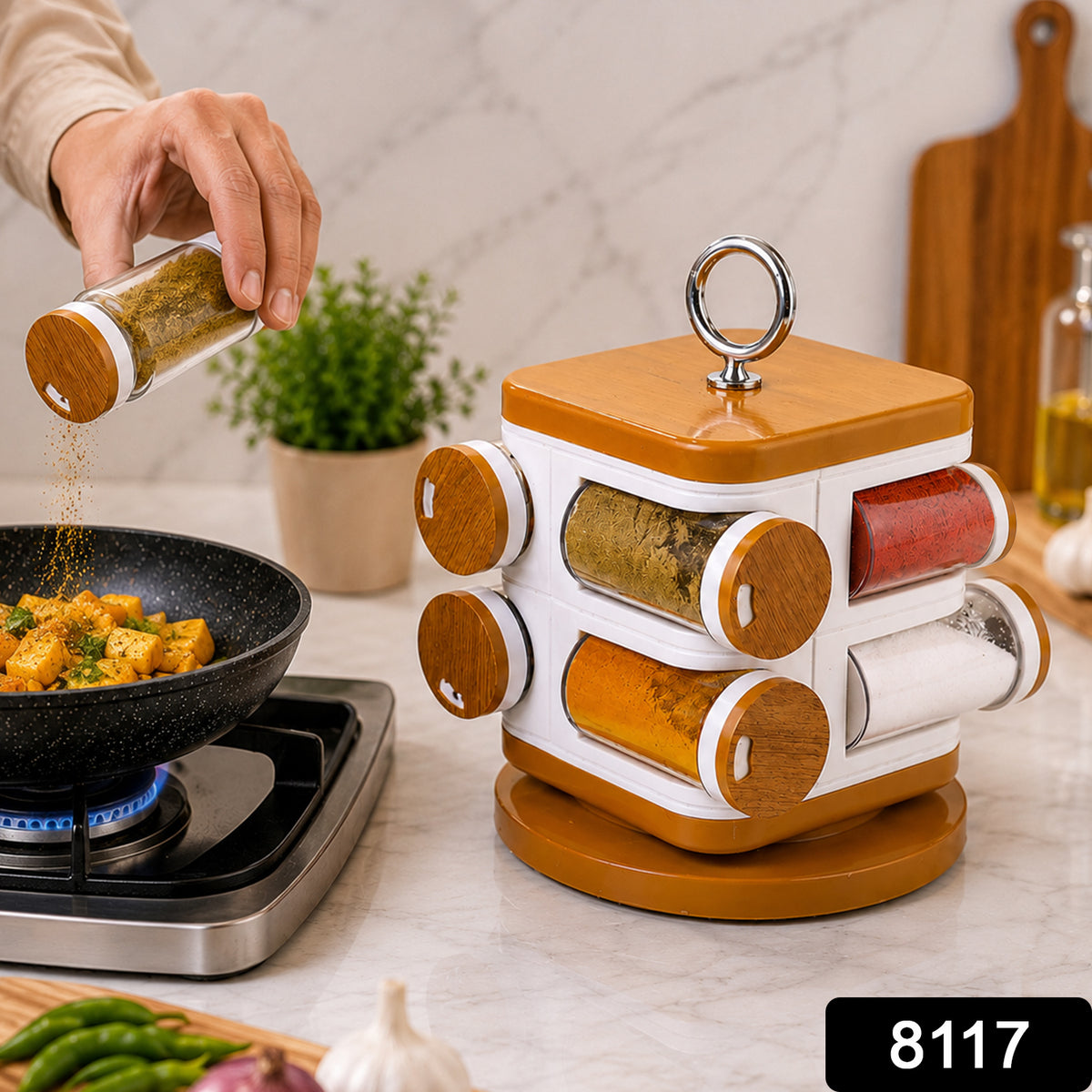 Storewell Plastic Spice Rack - Set of 8