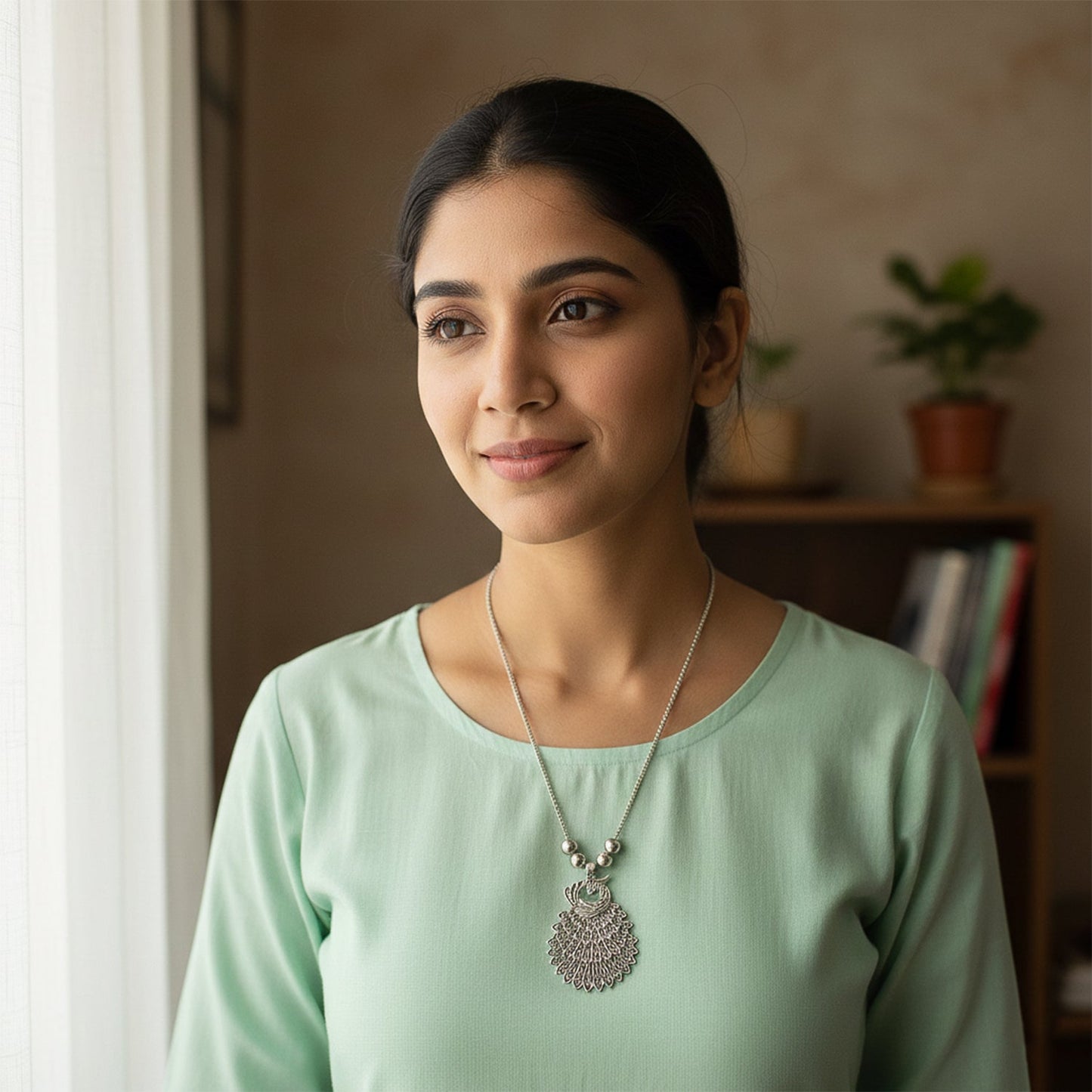 Peacock design necklace