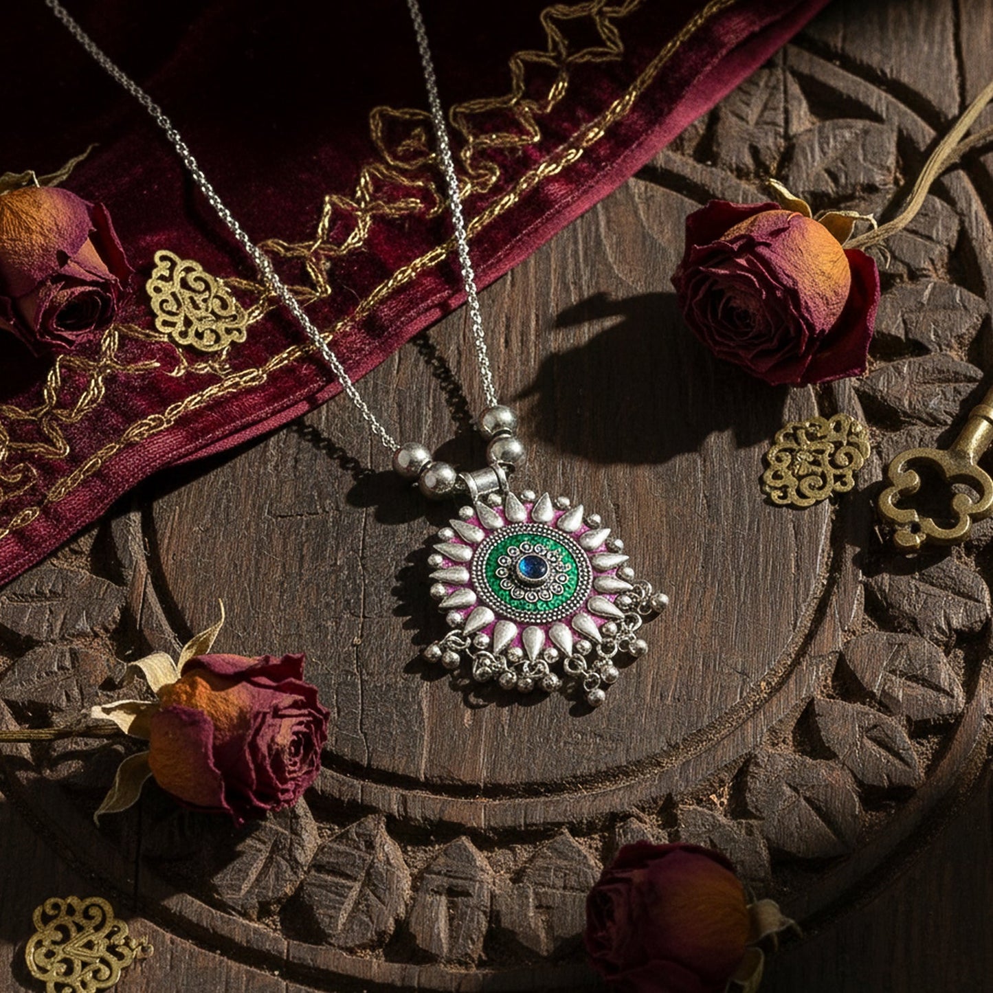 Traditional oxidized necklace