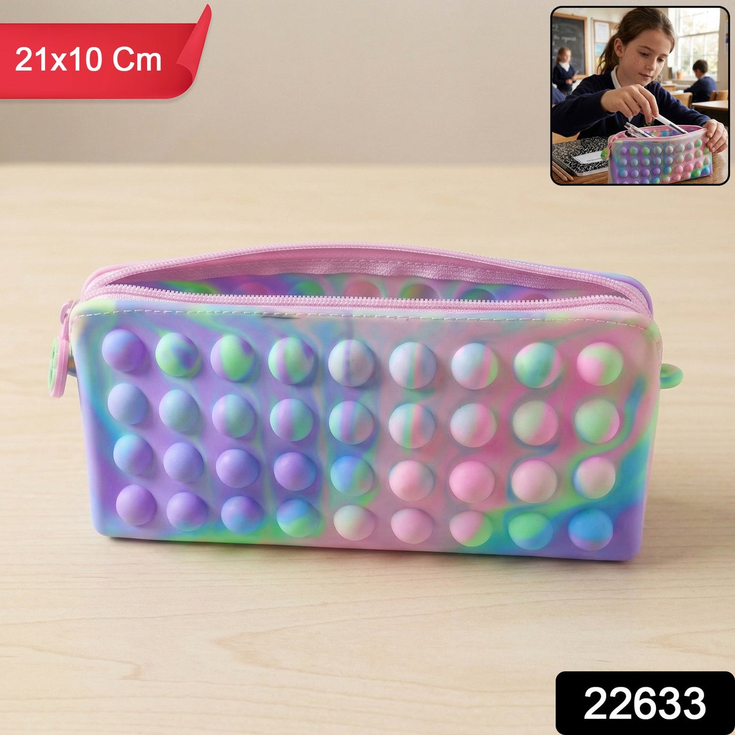 Pop it silicone pencil case