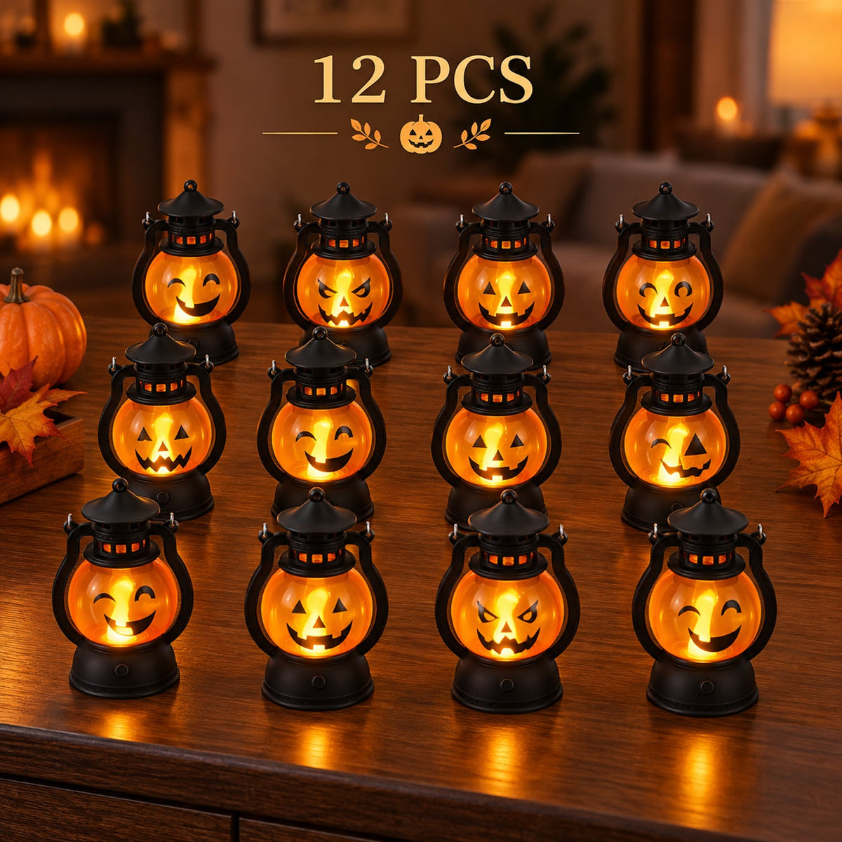 Pumpkin LED lantern white bg