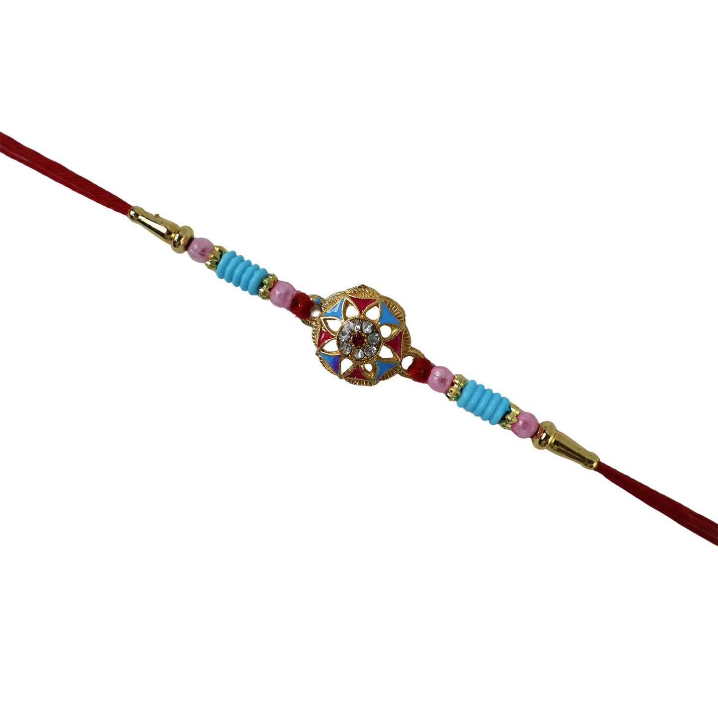 Traditional Rakhi with vibrant bead decorations