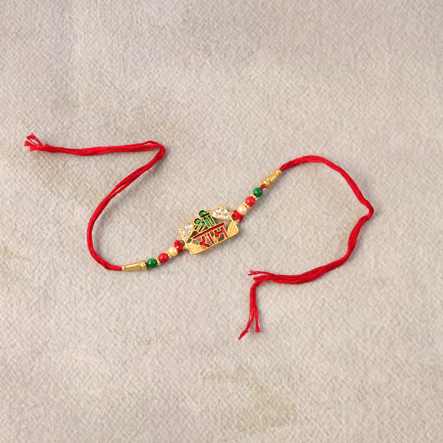 Back side view of Shree Ram Designer Rakhi