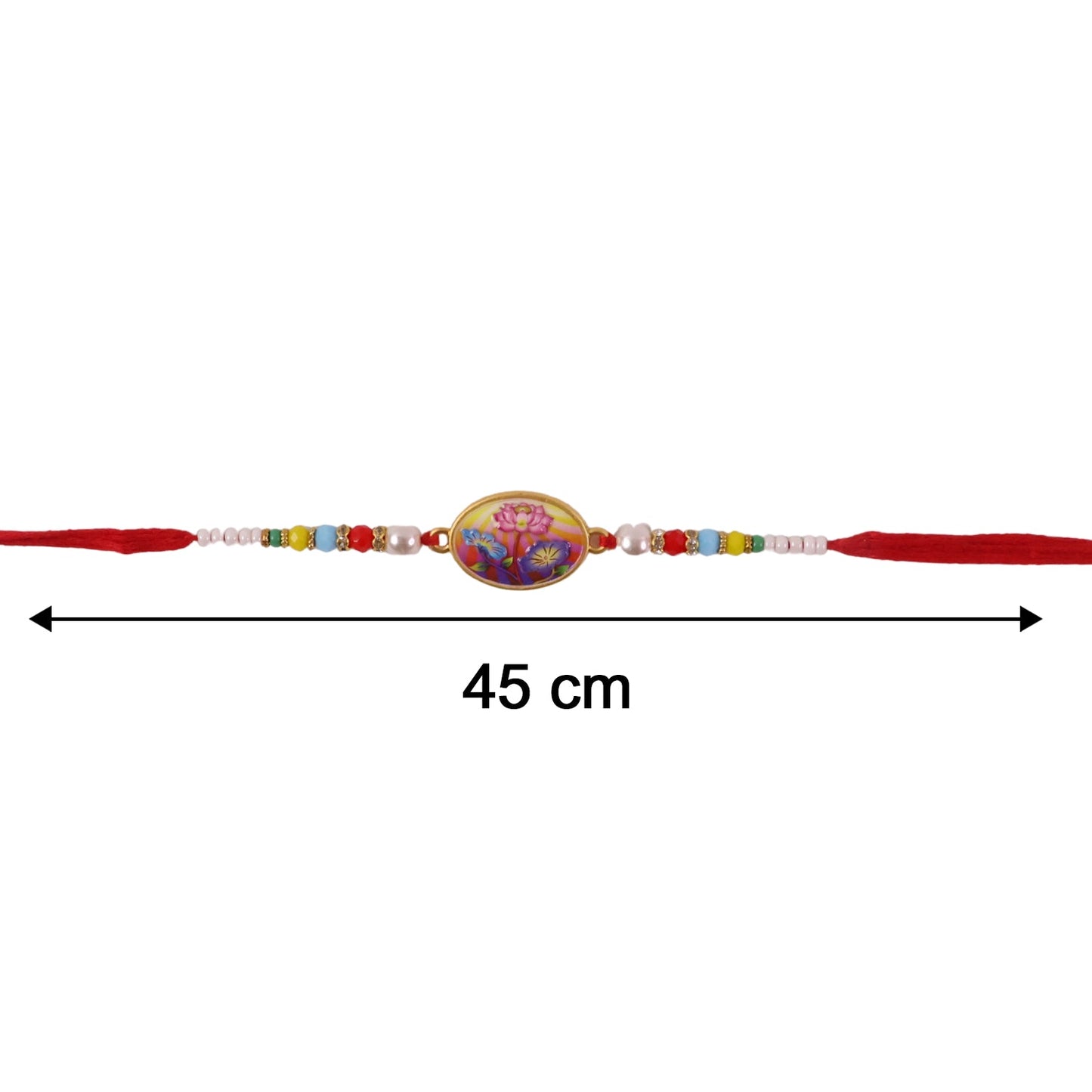 Size comparison image of Lotus floral Rakhi