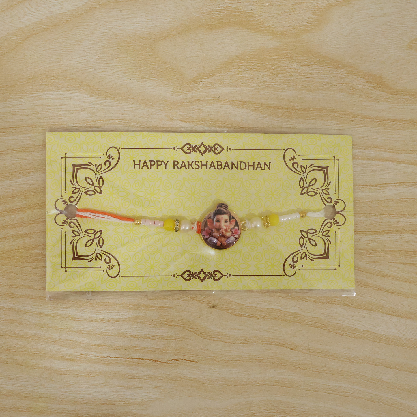 Live shot of Ganesh Ji Rakhi worn on wrist