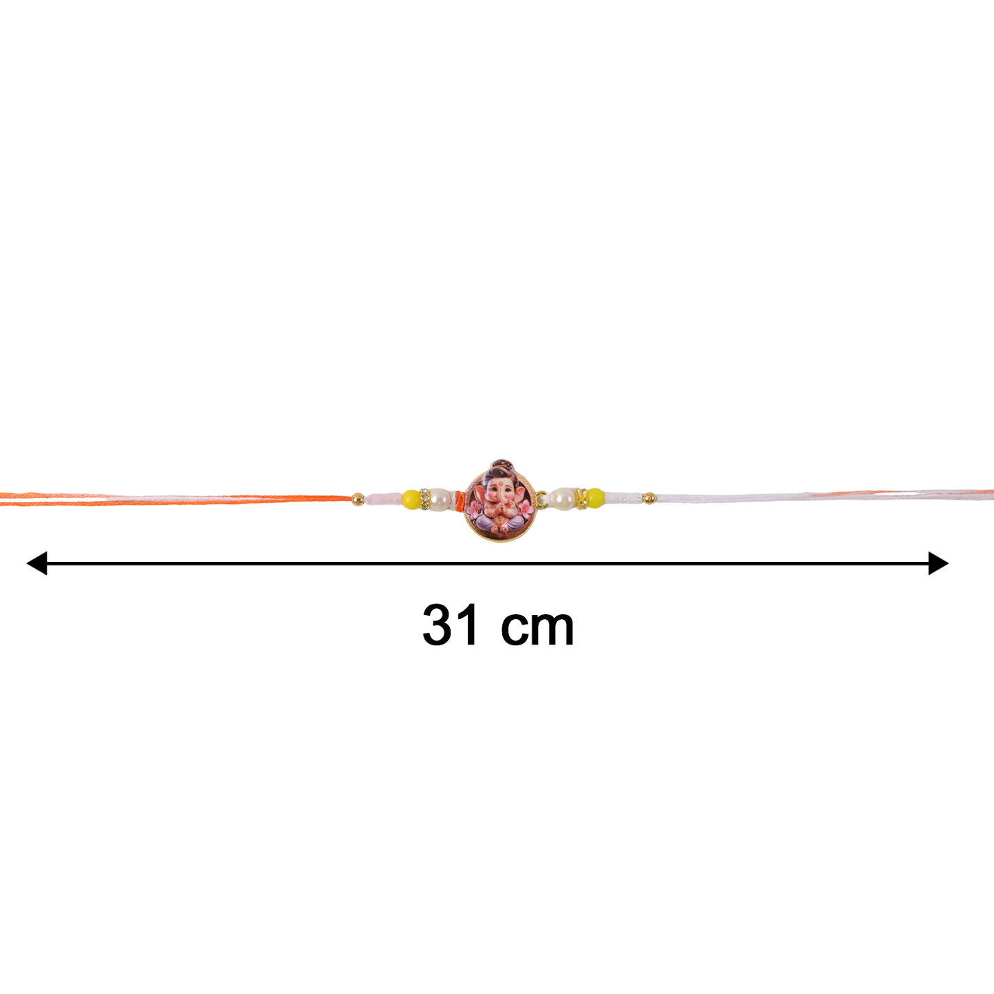 Size chart for Ganesh Ji Rakhi and packaging