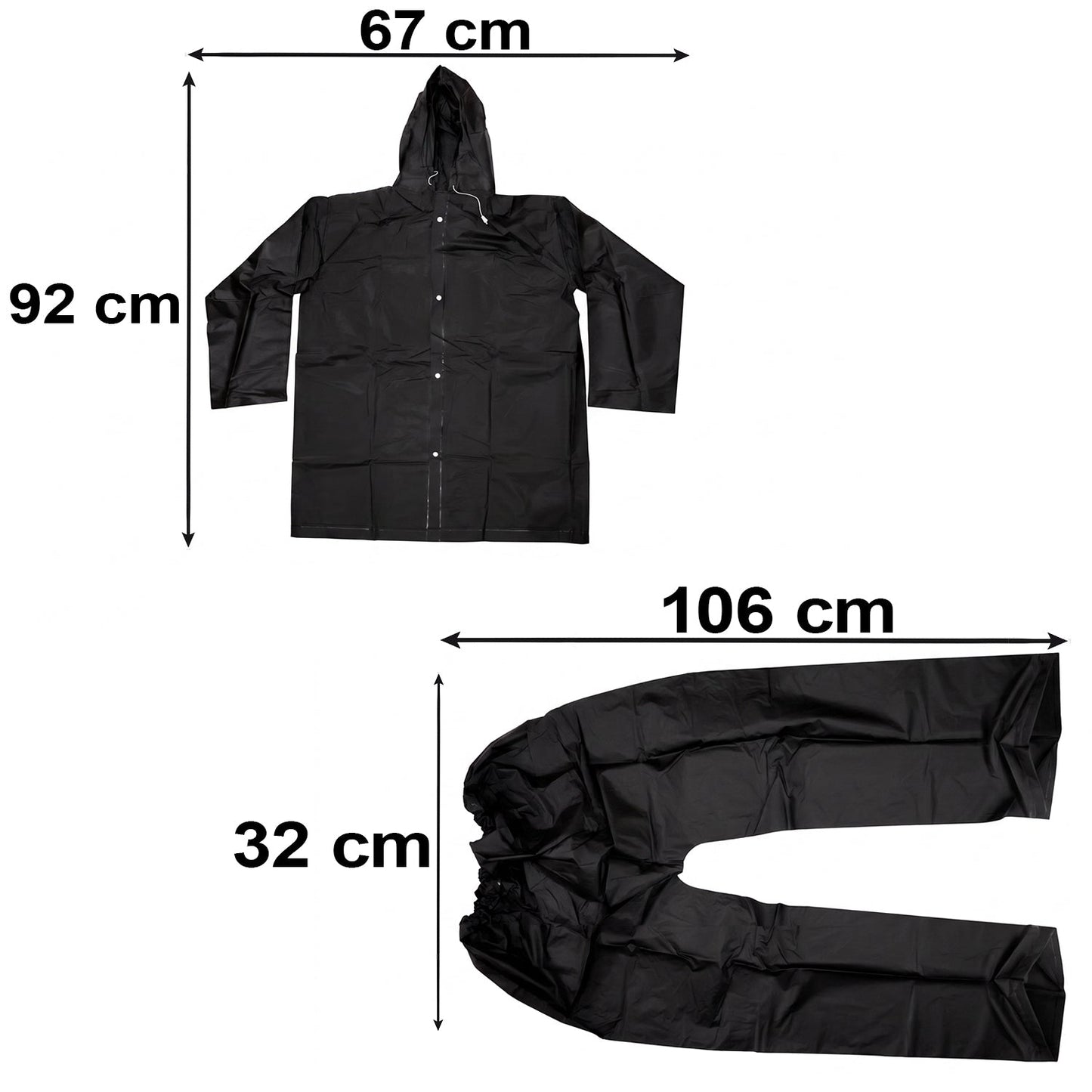 Two piece waterproof raincoat set for outdoor use