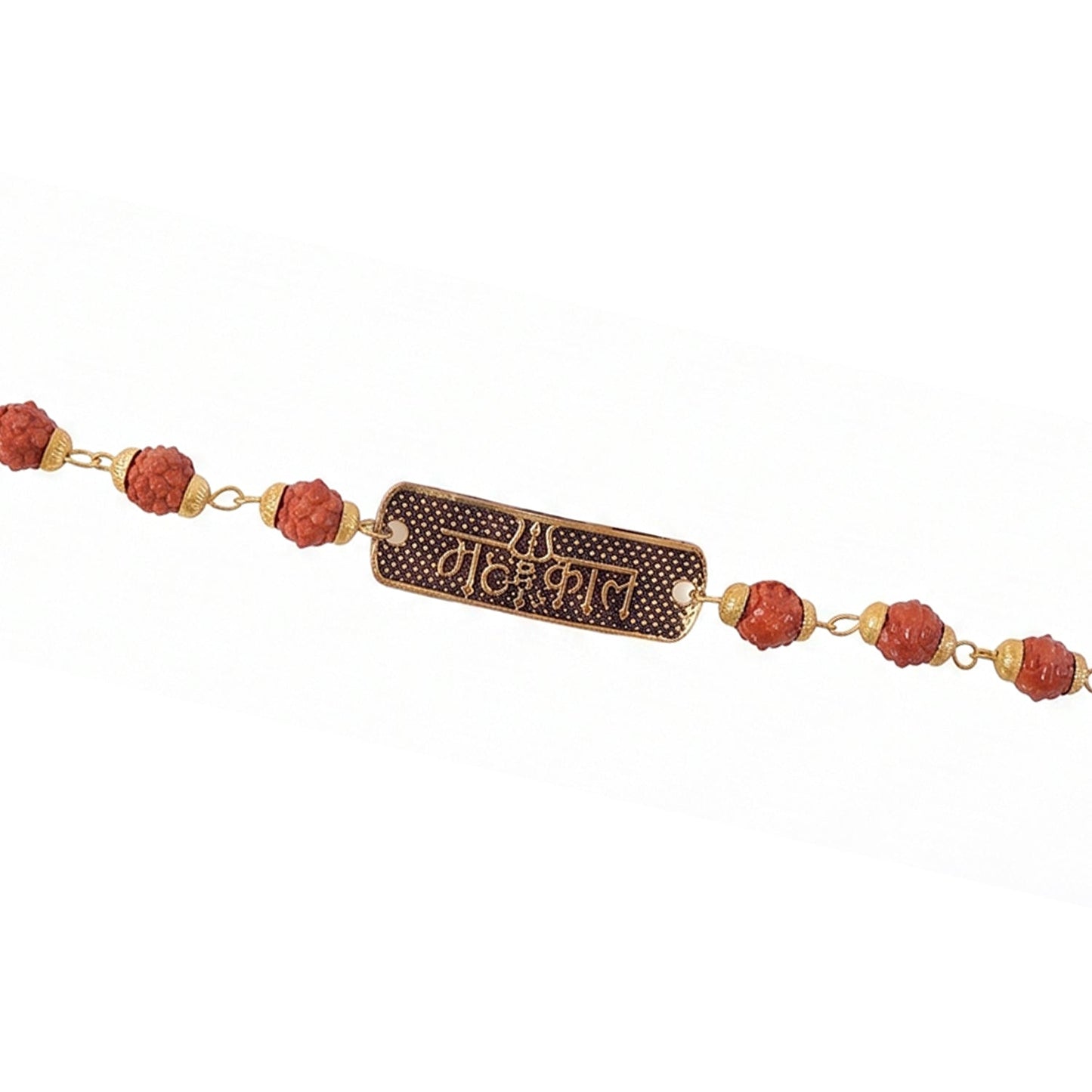 Jai Mahakal Rudraksha Rakhi, Oxidized Pendant Beaded Rakhi for Brother (1 Pc)