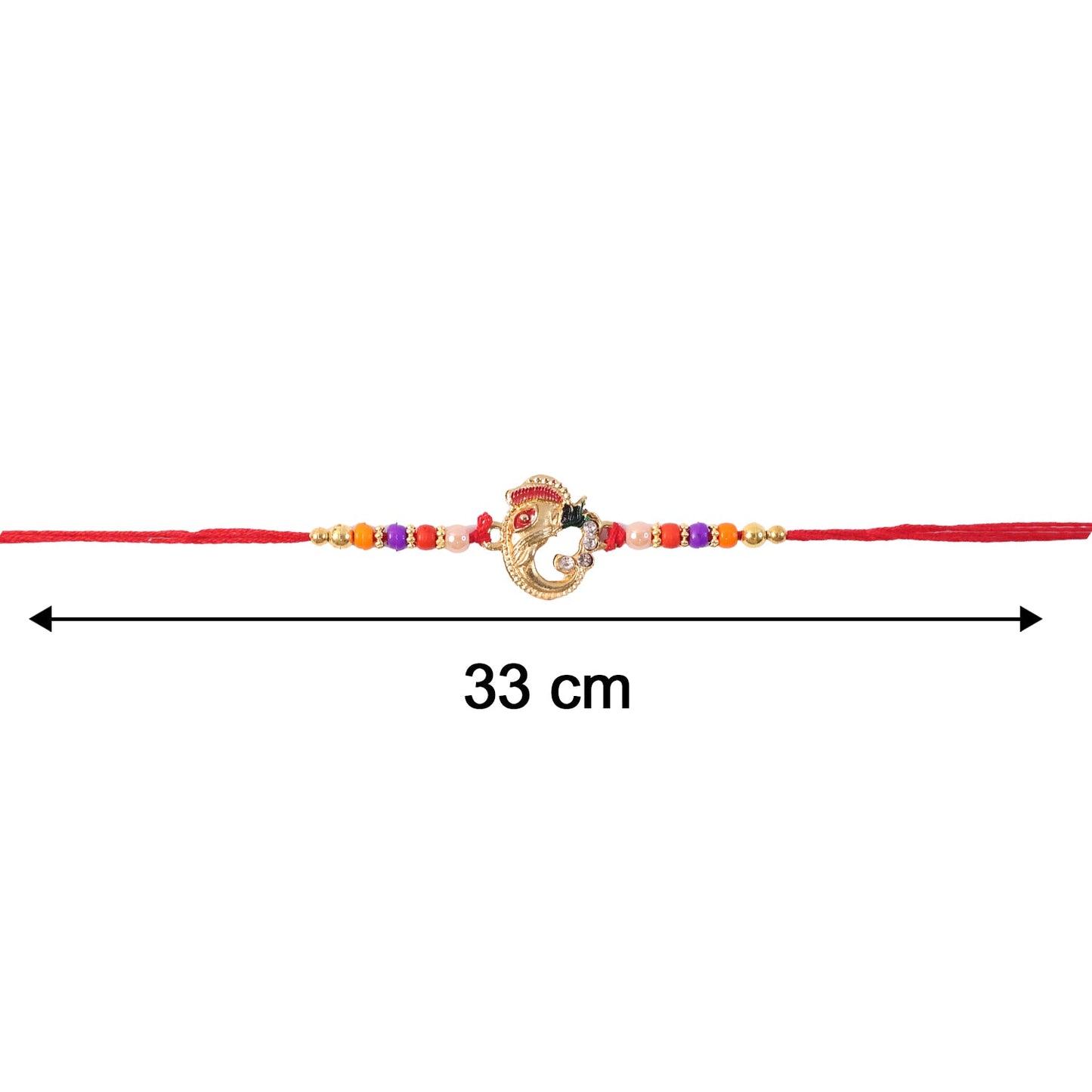 Size reference of designer rakhi suitable for Rakshabandhan