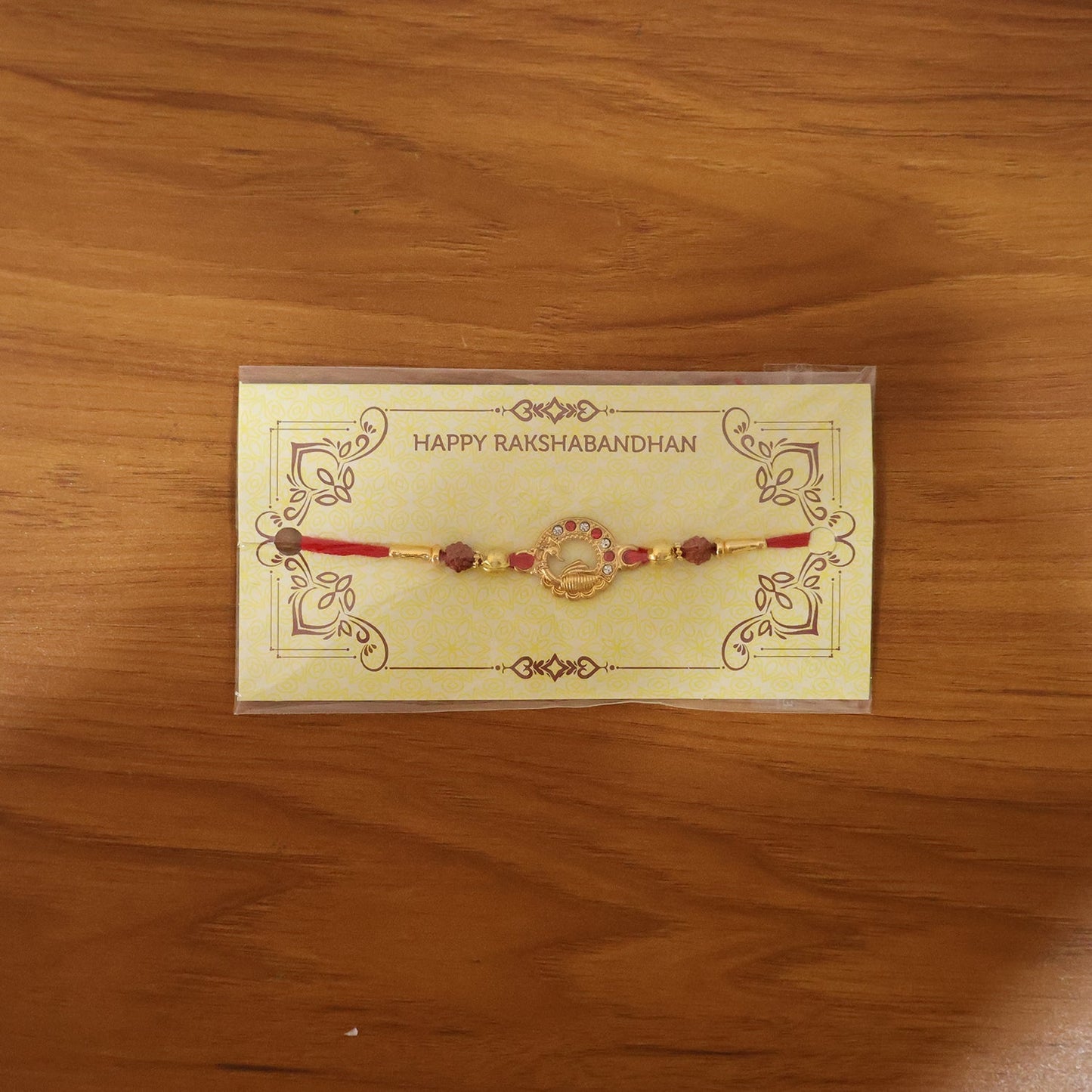 Beautiful premium Rakhi displayed in festive setting