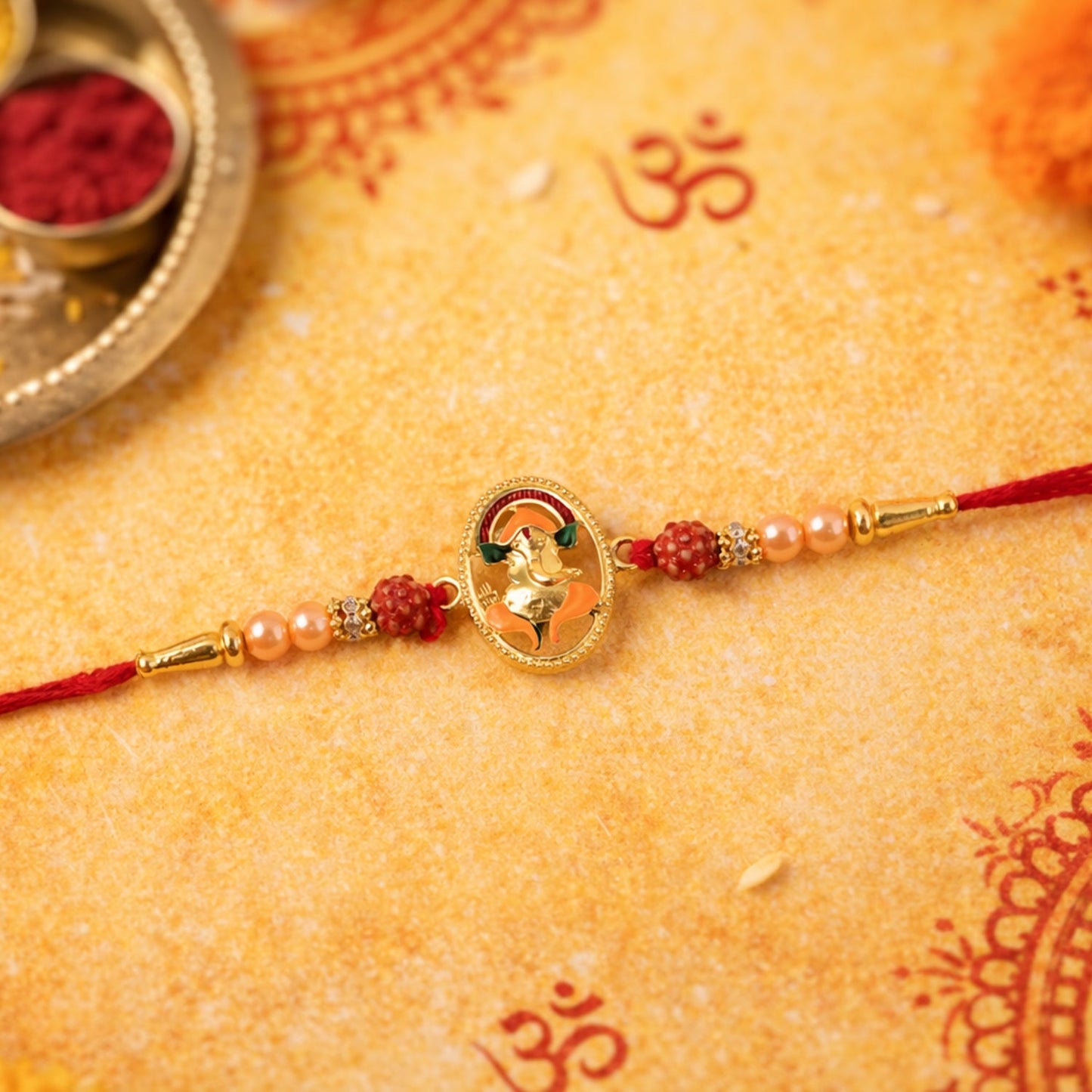 Side view of Ganesha design rakhi