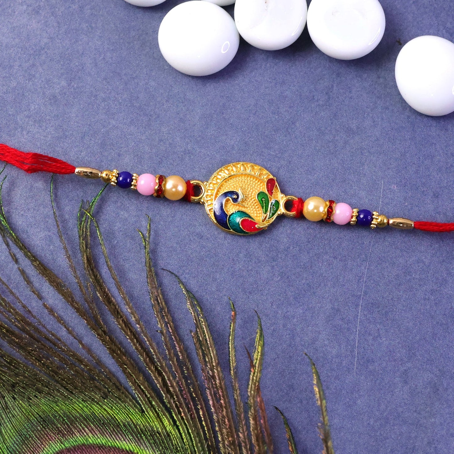 Colorful bead rakhi on display for Rakshabandhan