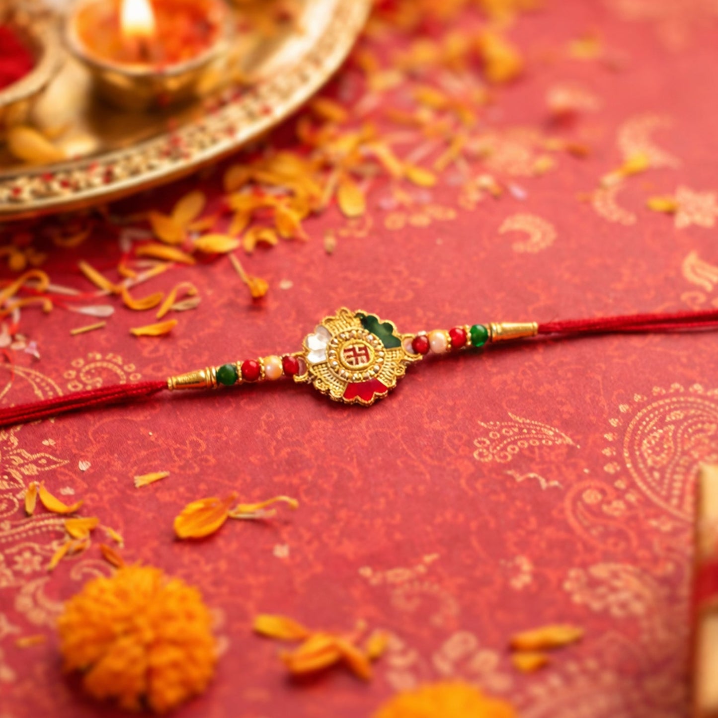 Traditional Rakhi showcasing intricate decorations