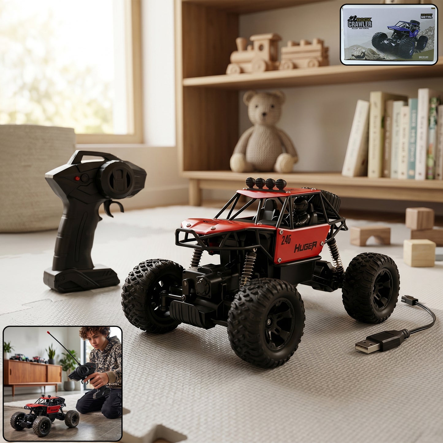 Rock Crawler Monster RC Truck – Remote Battery Not Included
