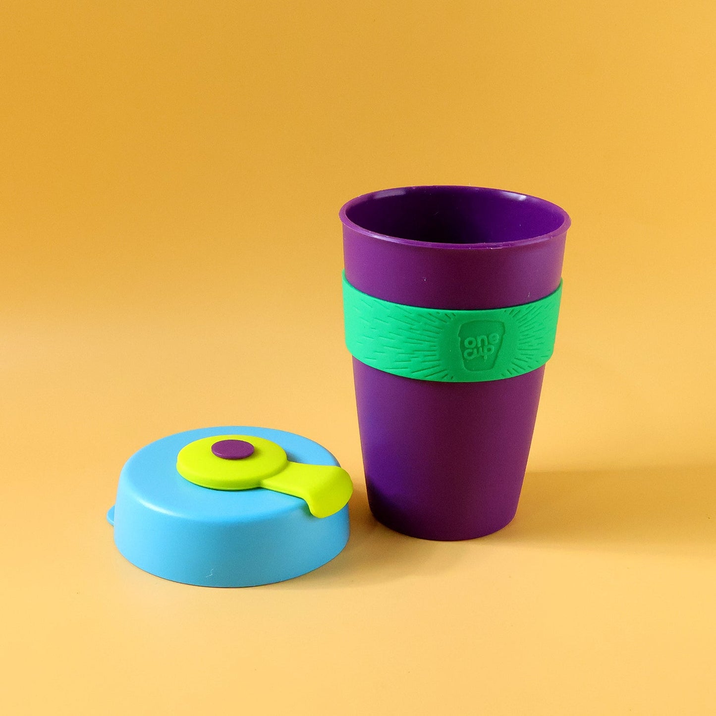 Reusable Colorful Travel Mug with Secure Silicone Lid (1 Pc, 400 ML)