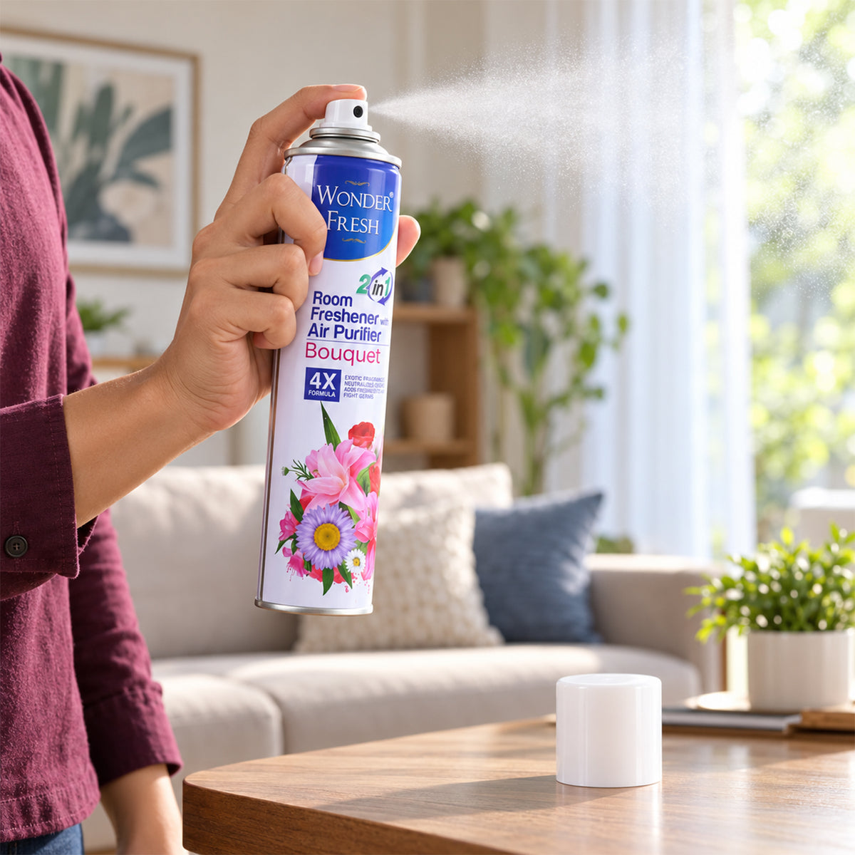 2 In1 Room Freshener Spray for Home and Office (1 Pc, 120 ML, Mix Fragrance)