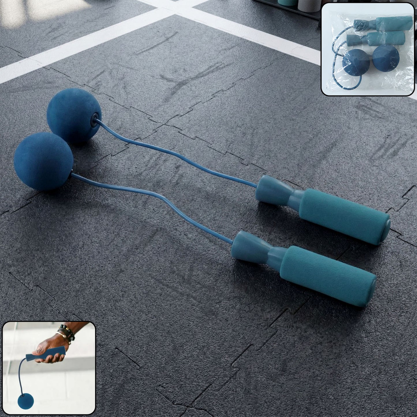 Fitness Wrist Ball Exercise Tool with Handle Grip (2 Pc)