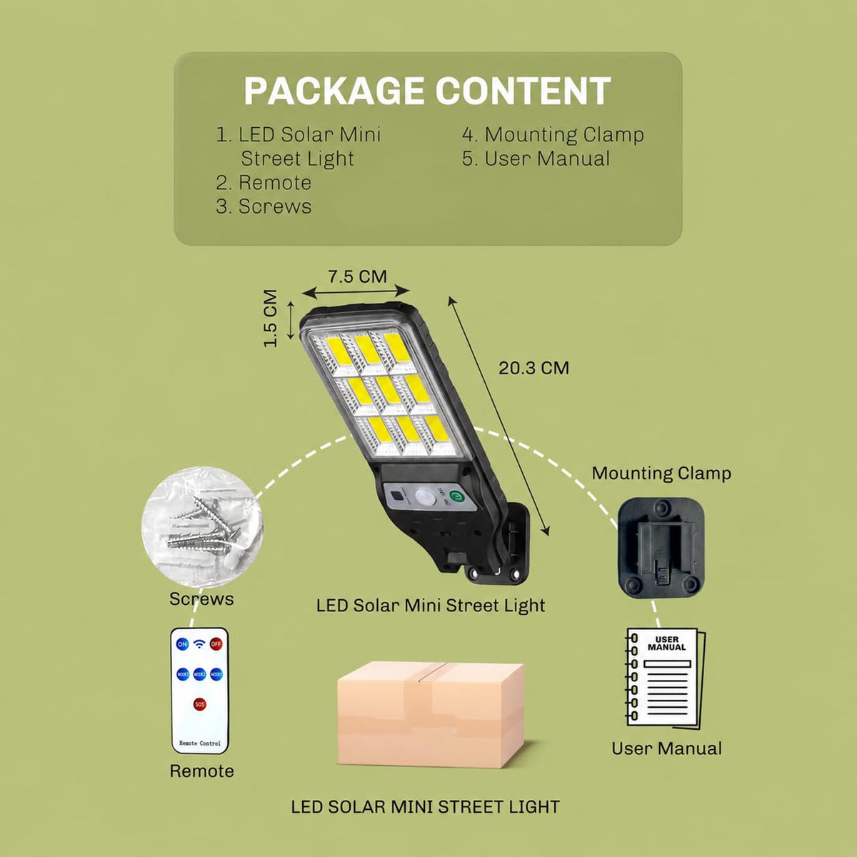High-Power Solar LED Street Light with Motion Sensor & Remote Control