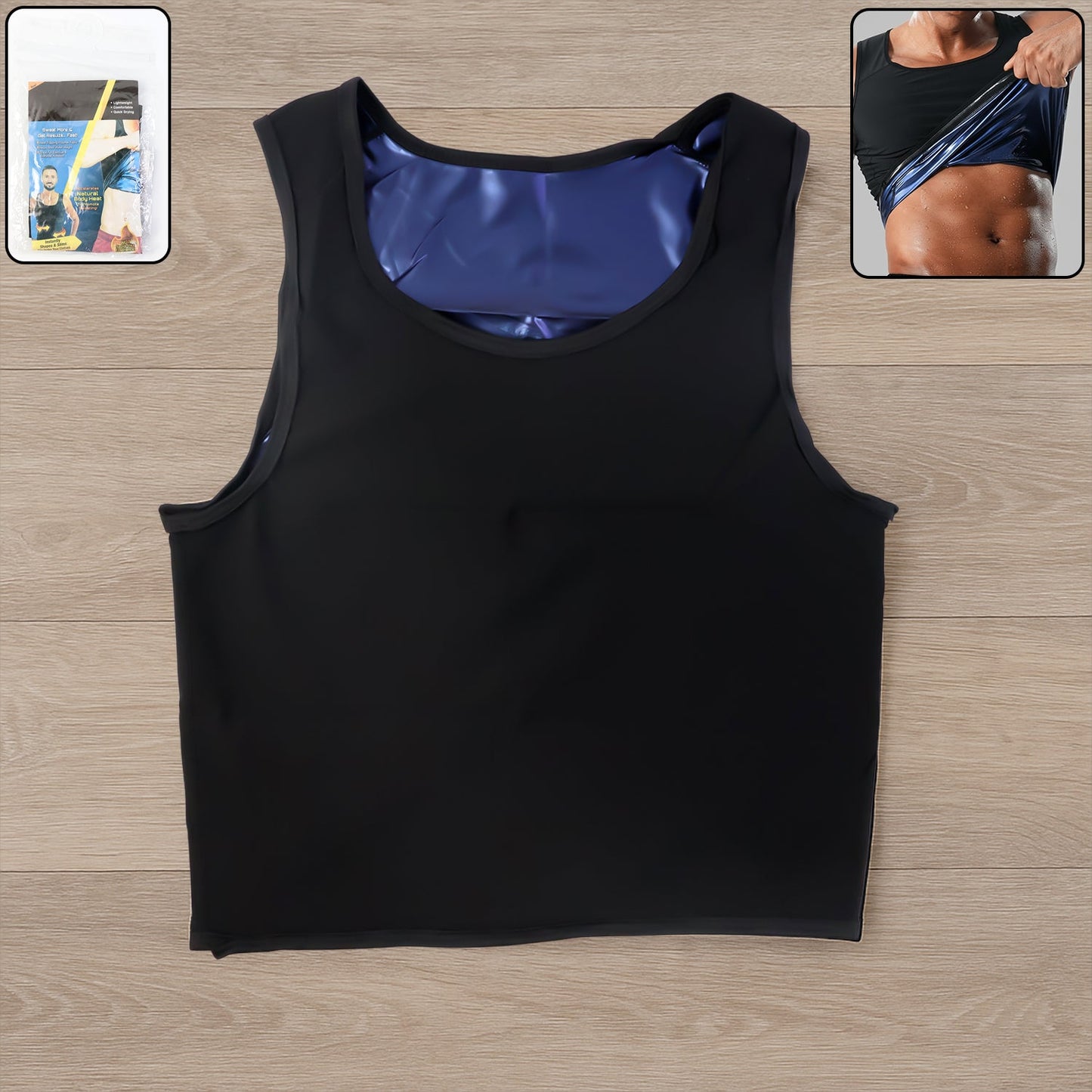 Men’s Slim Fit Sweat Shaper Tank Top (S/M, 1 Pc)