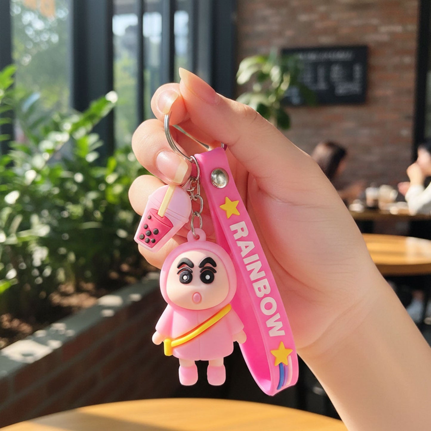 Cute Cartoon Character Rainbow Strap Keychain (1 Pc)