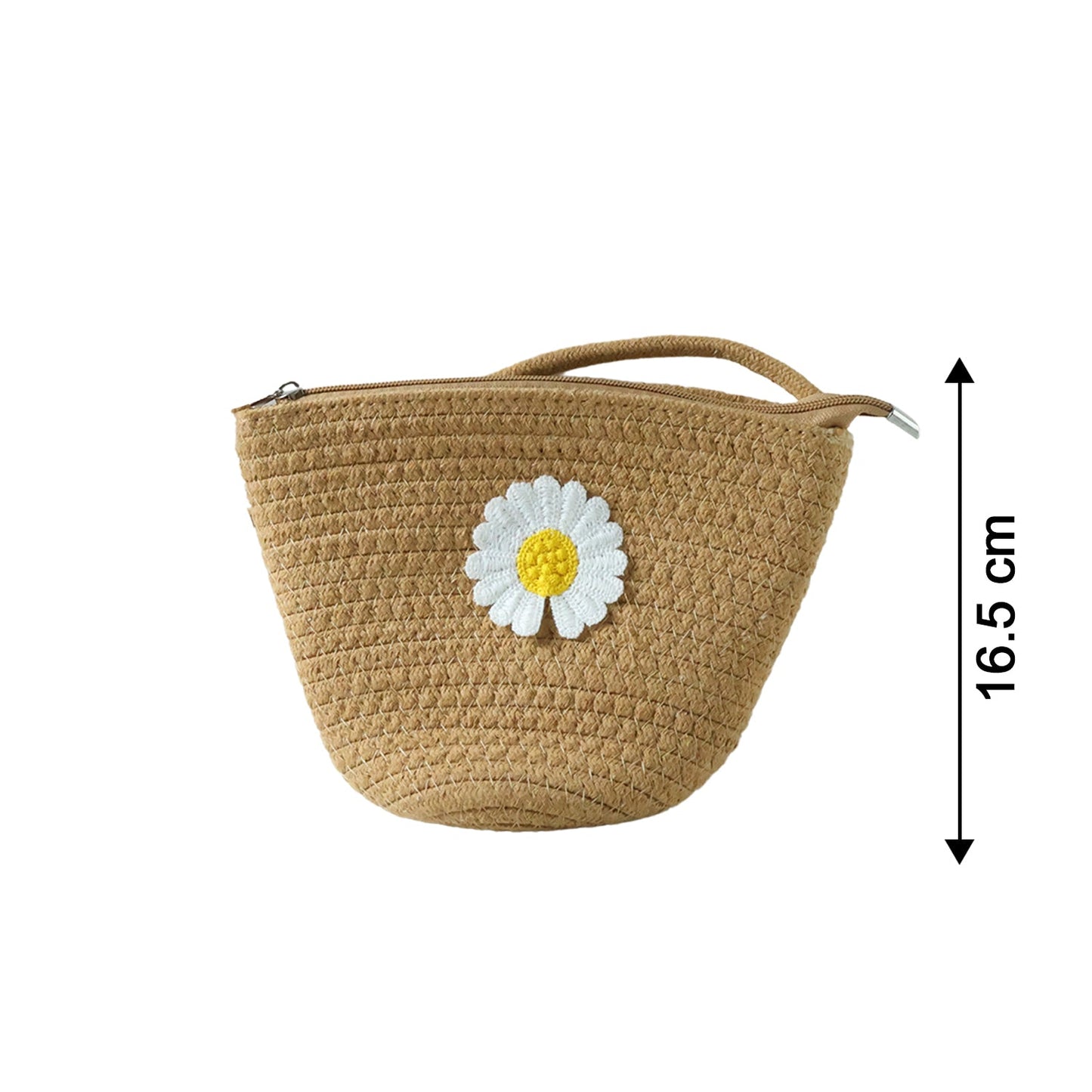 Stylish Jute Crossbody Sling Bag (1 Pc, 17x23 Cm)