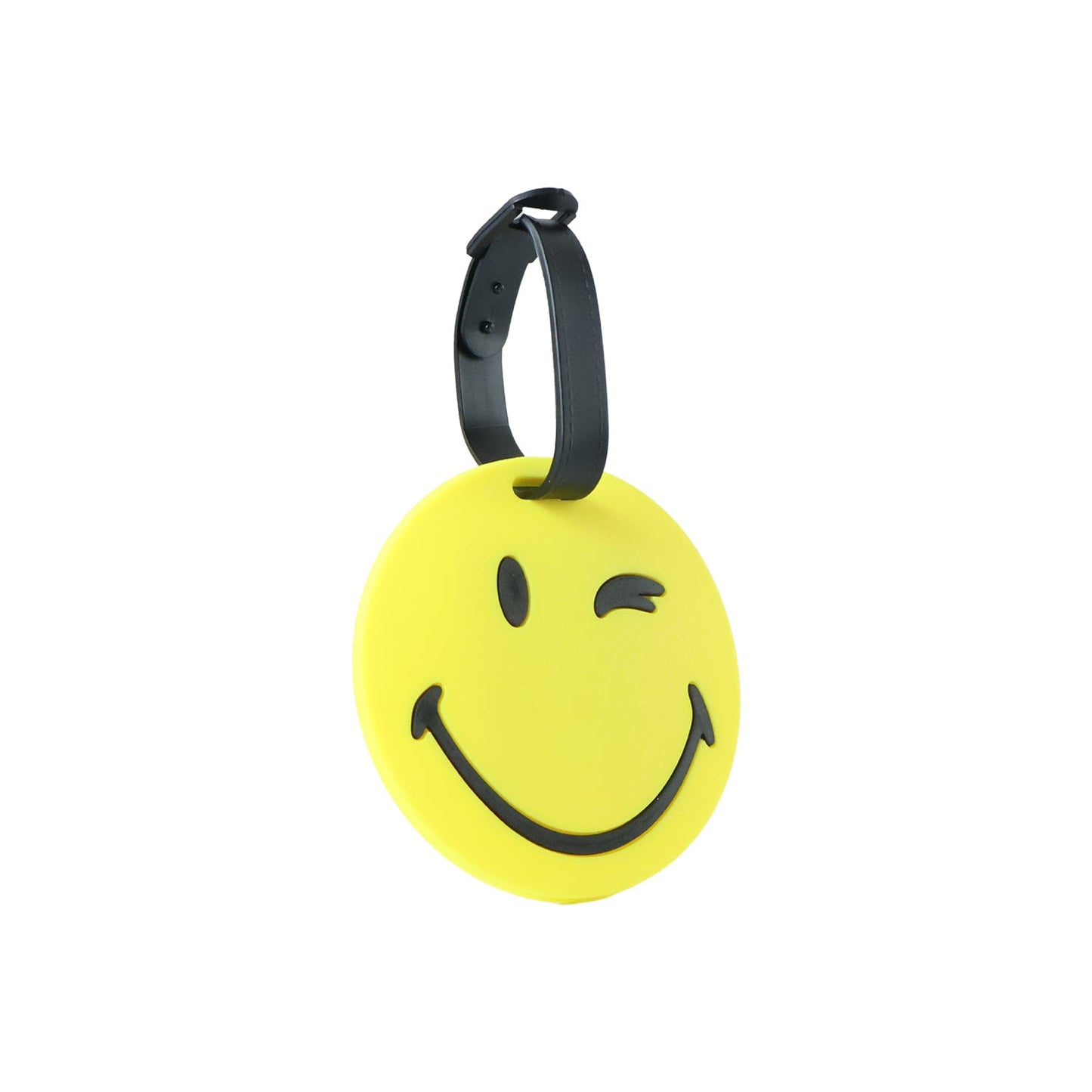 Cute Smiley Face Round Travel Identification Luggage Bag Tag (1 Pc)